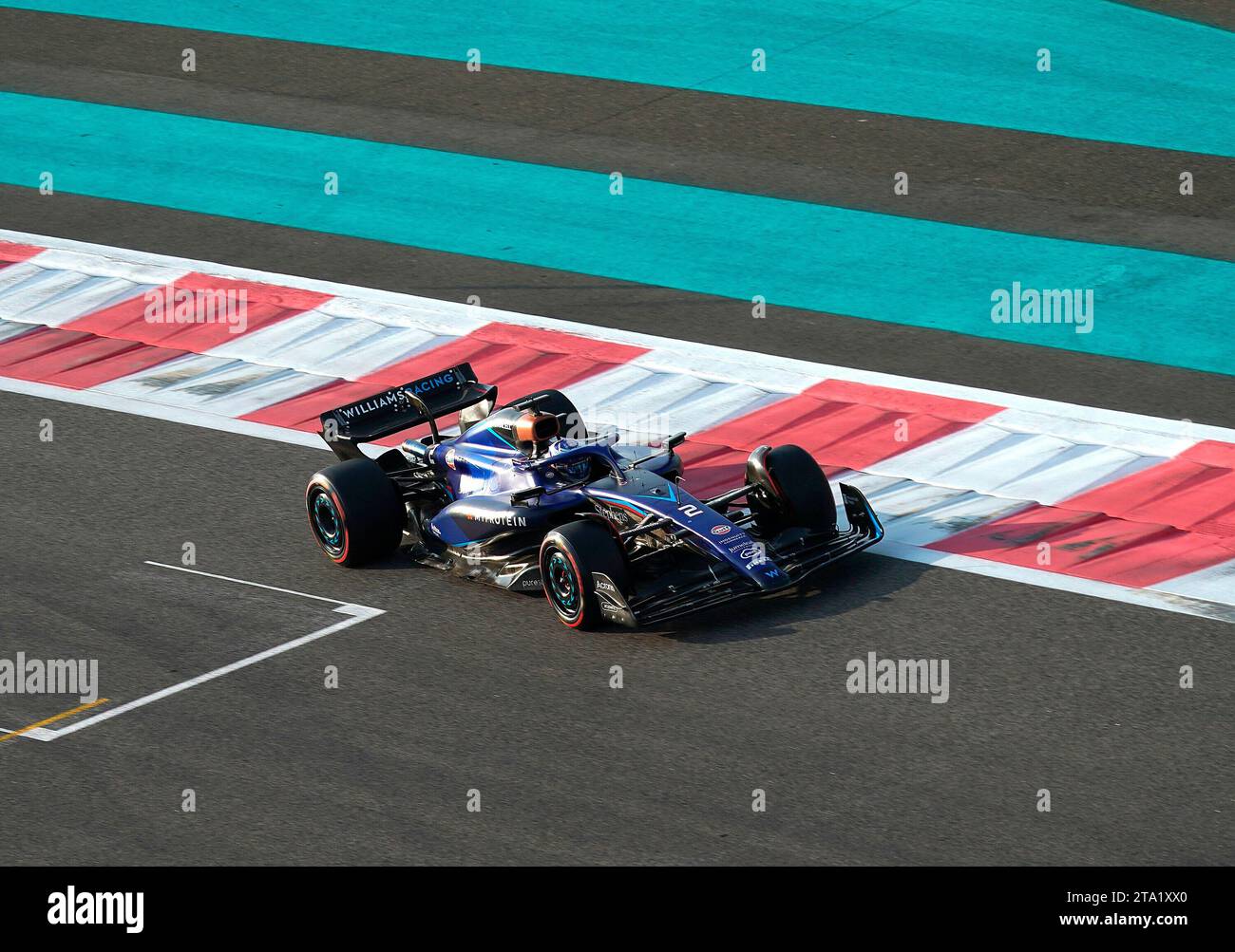 28. November 2023, Yas Marina Circuit, Abu Dhabi, Formel 1 Abu Dhabi Test 2023, im Bild Logan Sargeant (USA), Williams Racing Stockfoto