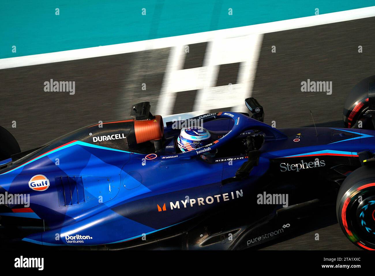 28. November 2023, Yas Marina Circuit, Abu Dhabi, Formel 1 Abu Dhabi Test 2023, im Bild Logan Sargeant (USA), Williams Racing Stockfoto