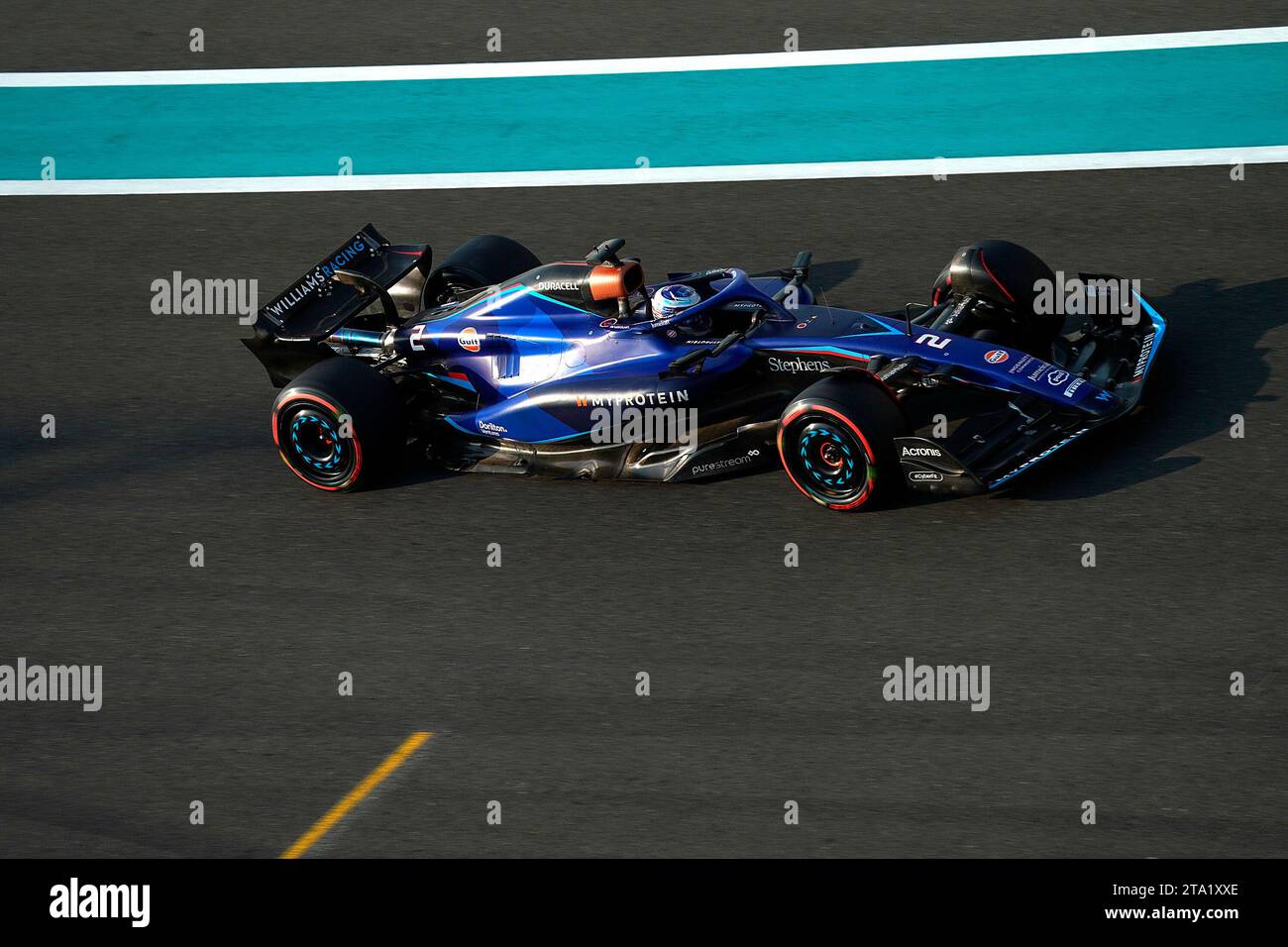 28. November 2023, Yas Marina Circuit, Abu Dhabi, Formel 1 Abu Dhabi Test 2023, im Bild Logan Sargeant (USA), Williams Racing Stockfoto