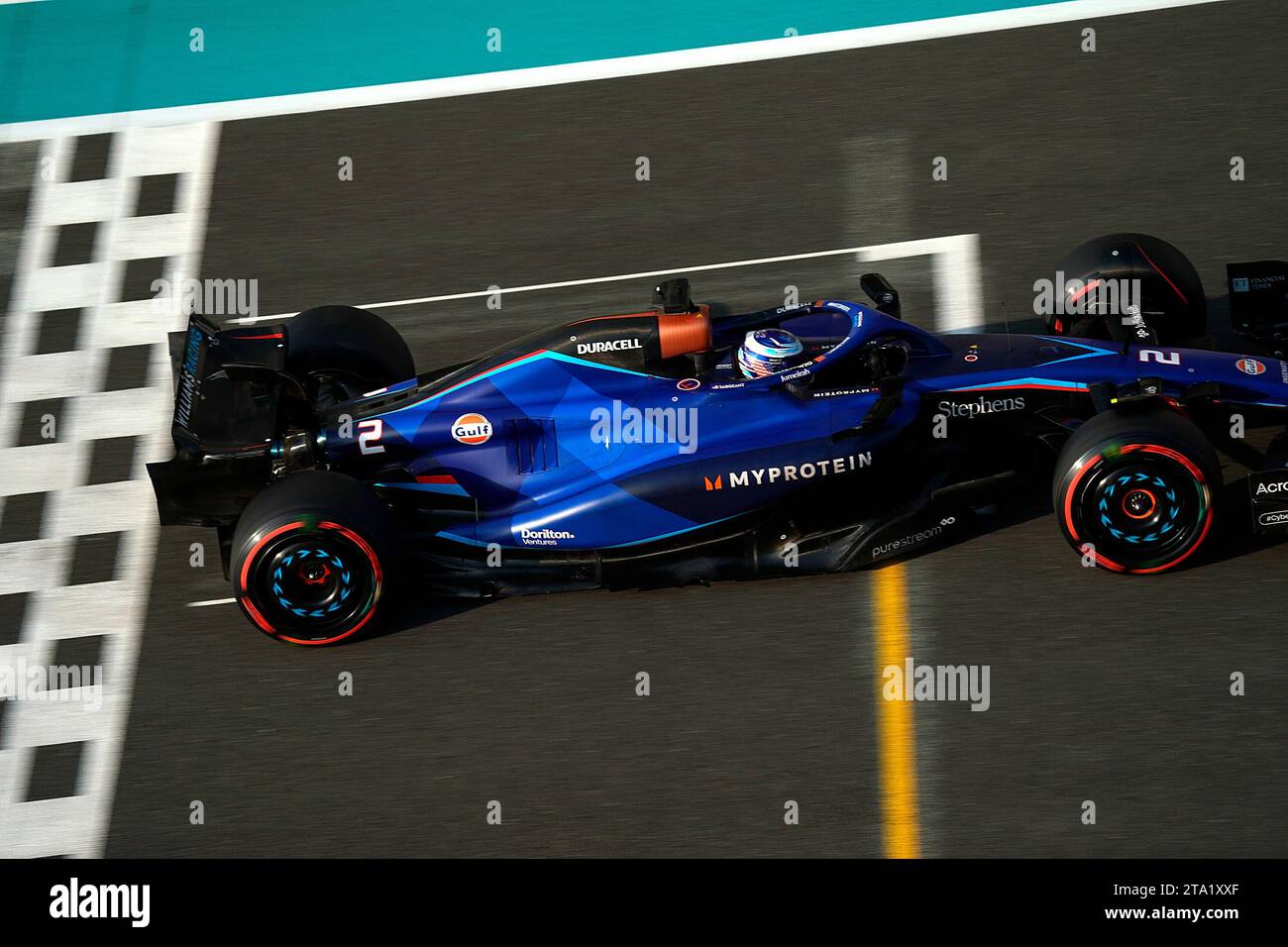 28. November 2023, Yas Marina Circuit, Abu Dhabi, Formel 1 Abu Dhabi Test 2023, im Bild Logan Sargeant (USA), Williams Racing Stockfoto
