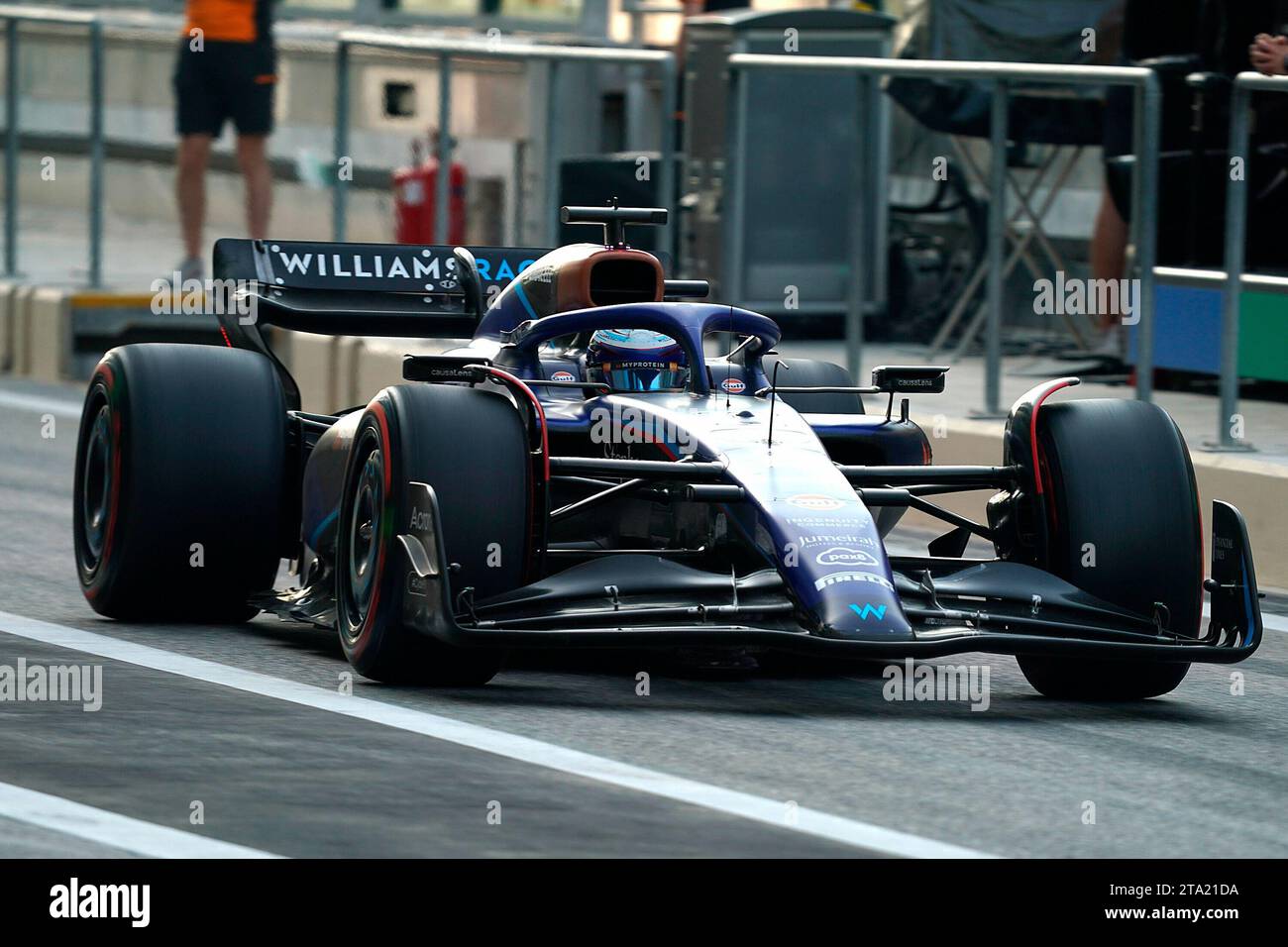28. November 2023, Yas Marina Circuit, Abu Dhabi, Formel 1 Abu Dhabi Test 2023, im Bild Logan Sargeant (USA), Williams Racing Stockfoto