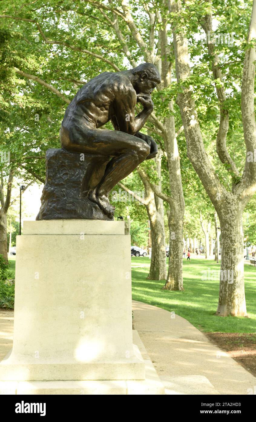 Philadelphia, USA - 29. Mai 2018: Statue des Thinkers im Rodin Museum in Philadelphia, PA, USA Stockfoto