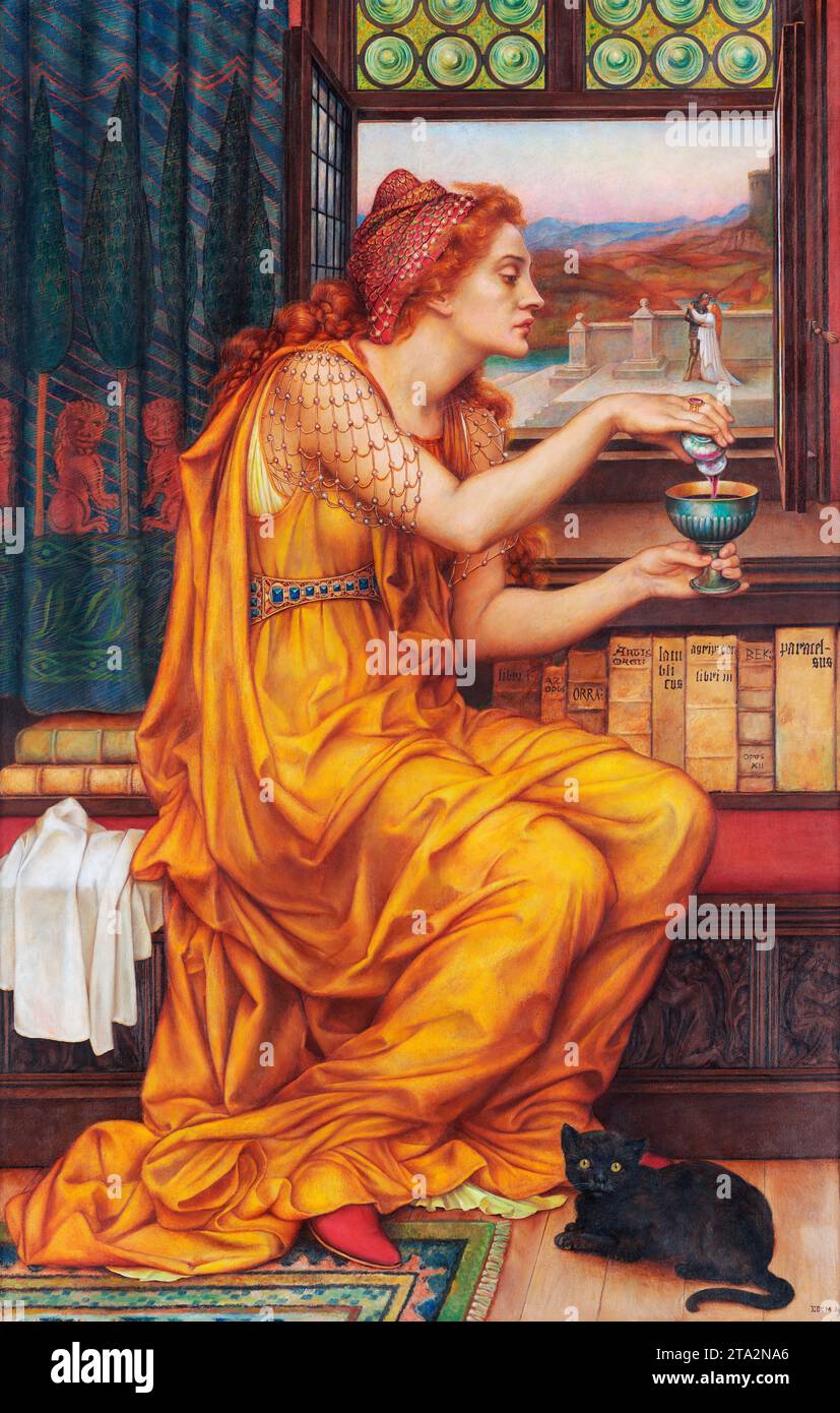Evelyn de Morgan. Gemälde mit dem Titel der Liebestrank des englischen Künstlers Evelyn de Morgan (1855–1919), 1903 Stockfoto