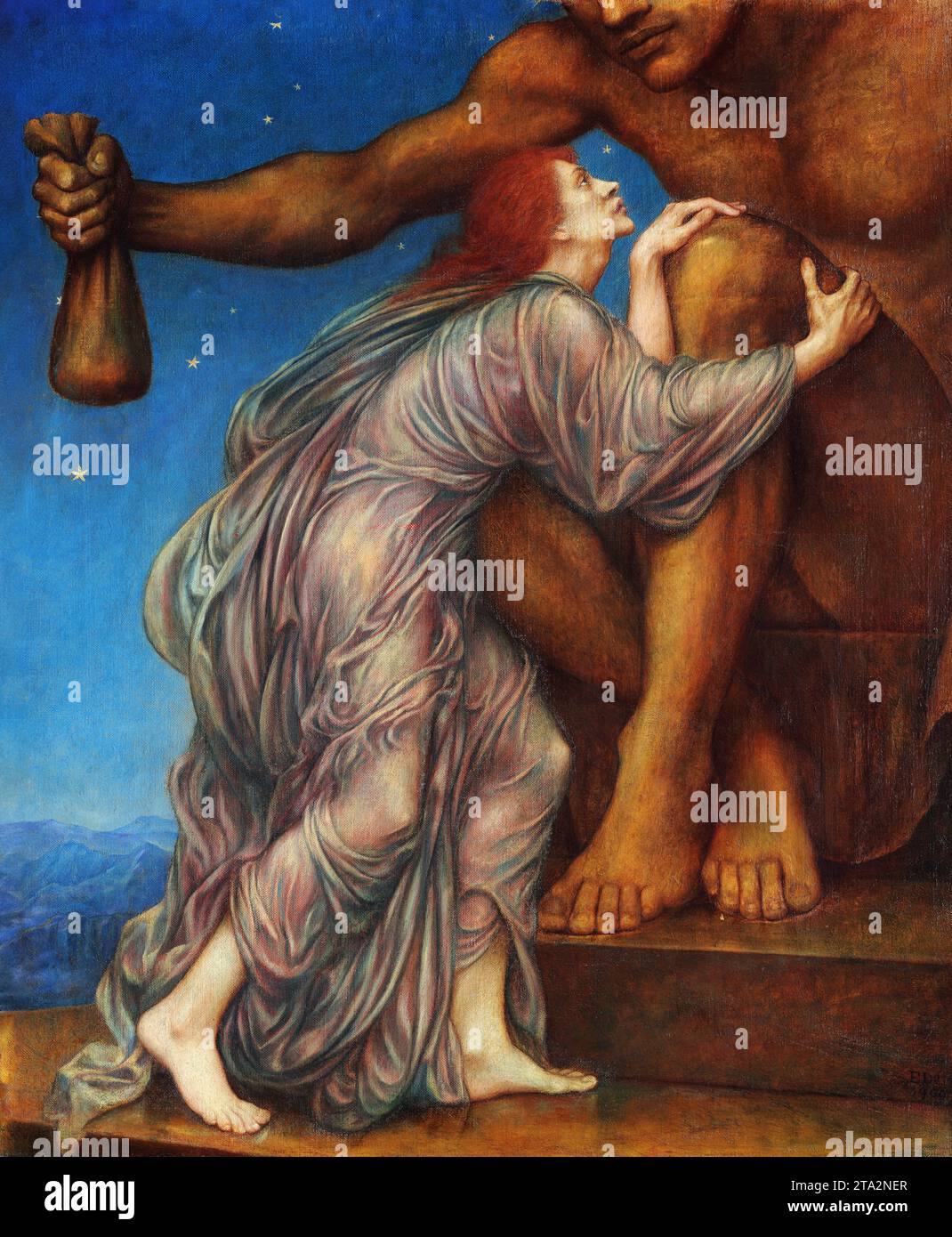 Evelyn de Morgan. Gemälde mit dem Titel The Worship of Mammon von der englischen Künstlerin Evelyn de Morgan (1855–1919), 1909 Stockfoto