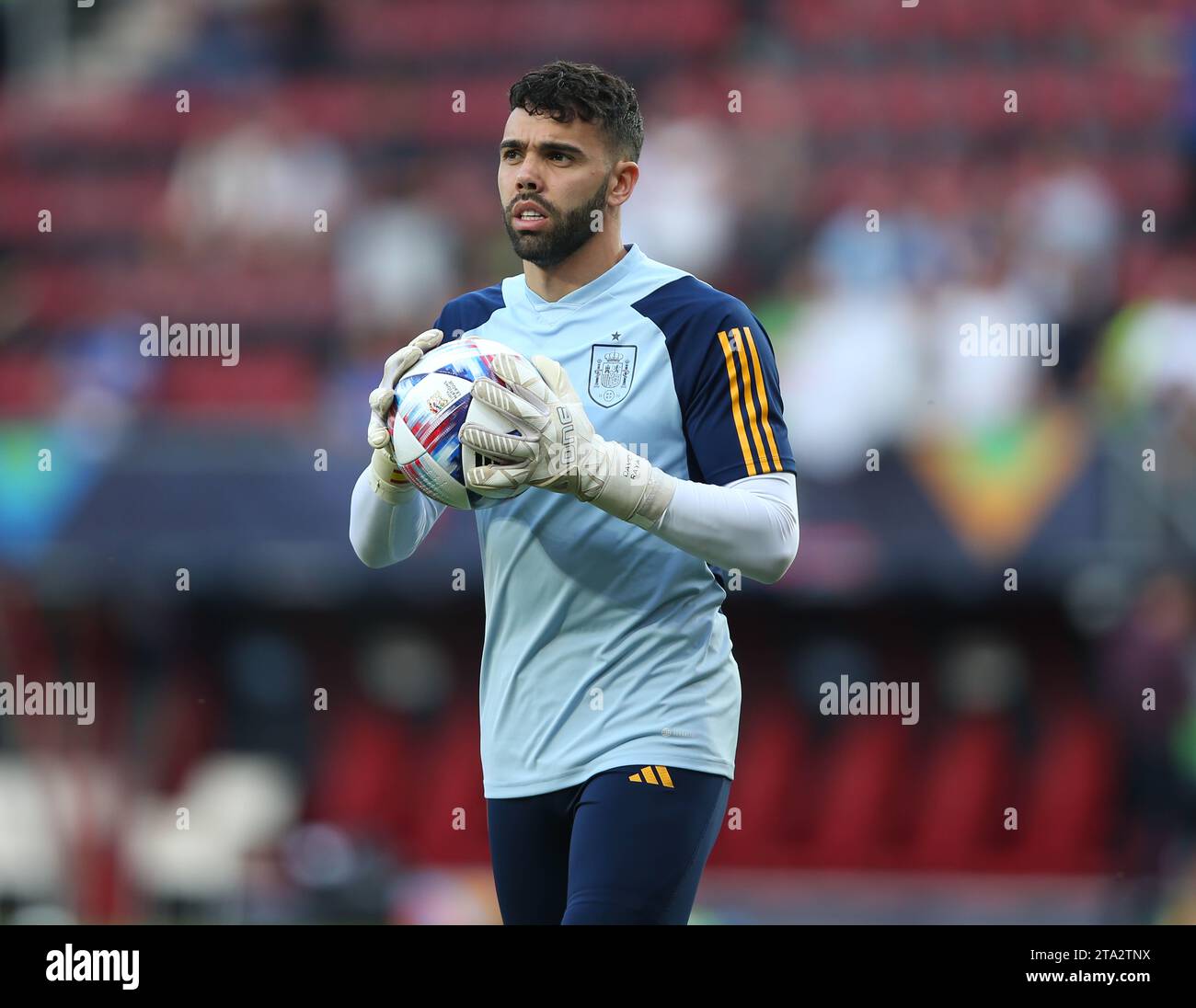 David Raya aus Spanien und Brentford - Spanien gegen Italien, UEFA Nations League, Halbfinale 2023, FC Twente Stadion, Enschede, Niederlande - 15. Juni 2023 Stockfoto
