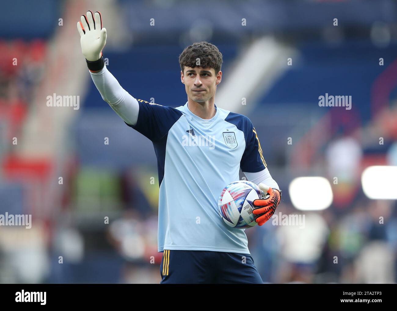 Kepa Arrizabalaga von Spanien & Chelsea - Spanien gegen Italien, UEFA Nations League, Halbfinale 2023, FC Twente Stadion, Enschede, Niederlande - 15. Juni 2023 Stockfoto