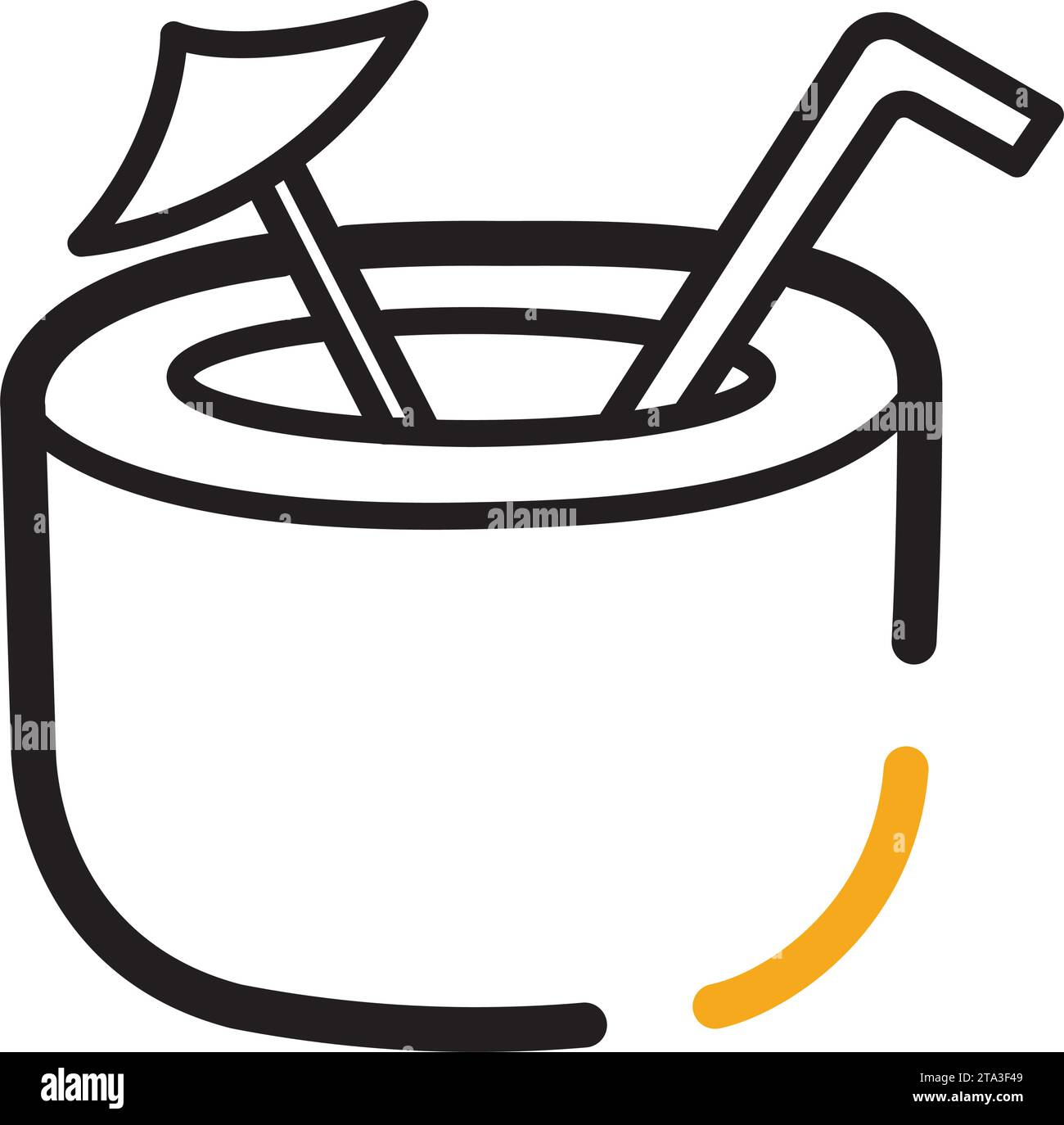 Isolierter Sommer-Cocktail-Icon flaches Design Vektor Stock Vektor