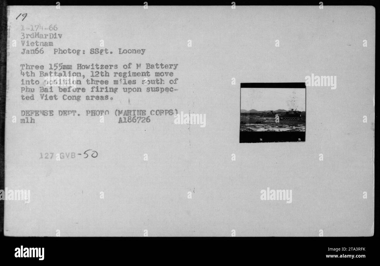 Drei 155mmHaubitzen von M Battery, 4. Bataillon, 12. Regiment der 3
