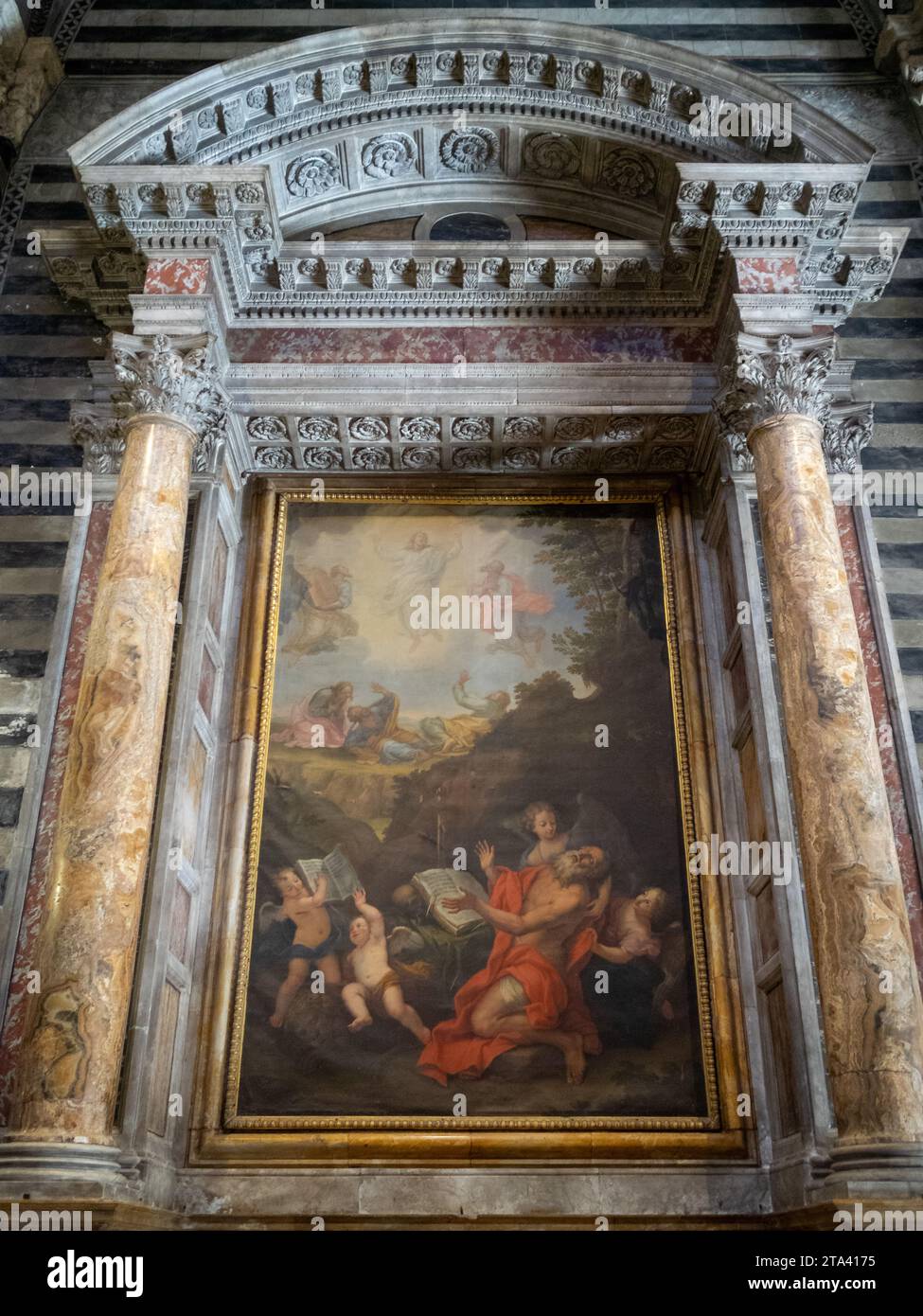 Ekstase des Heiligen Jerome von Annibale Mazzuoli, Kathedrale von Siena Stockfoto