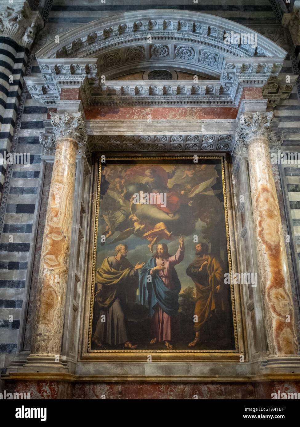 Christus mit den Heiligen Jakob und Philipp von Francesco Trevisani, Kathedrale von Siena Stockfoto