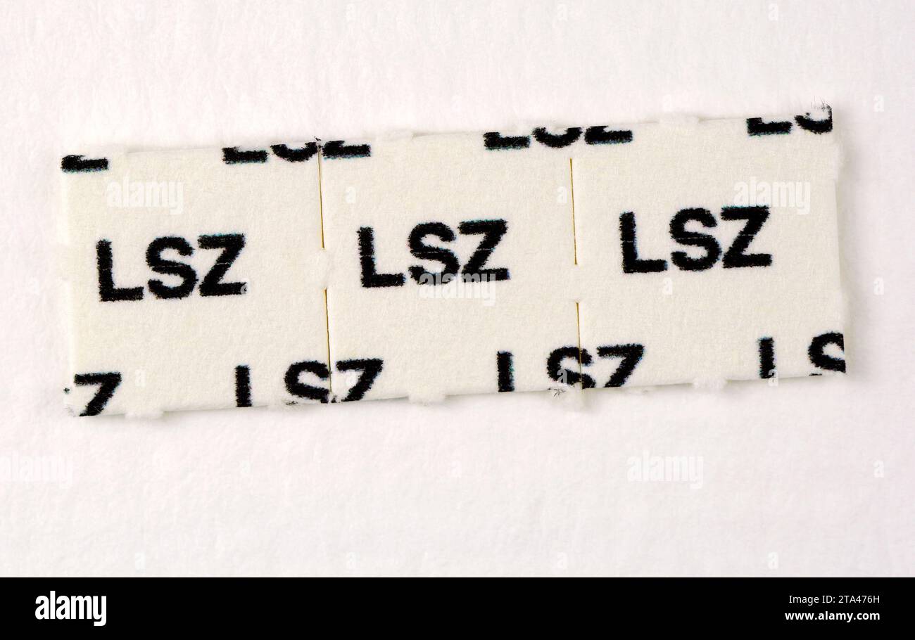 LSZ [Lysergsäure 2,4-Dimethylazetidid] - 150 mcg/pro Blotter - LSD analog Stockfoto