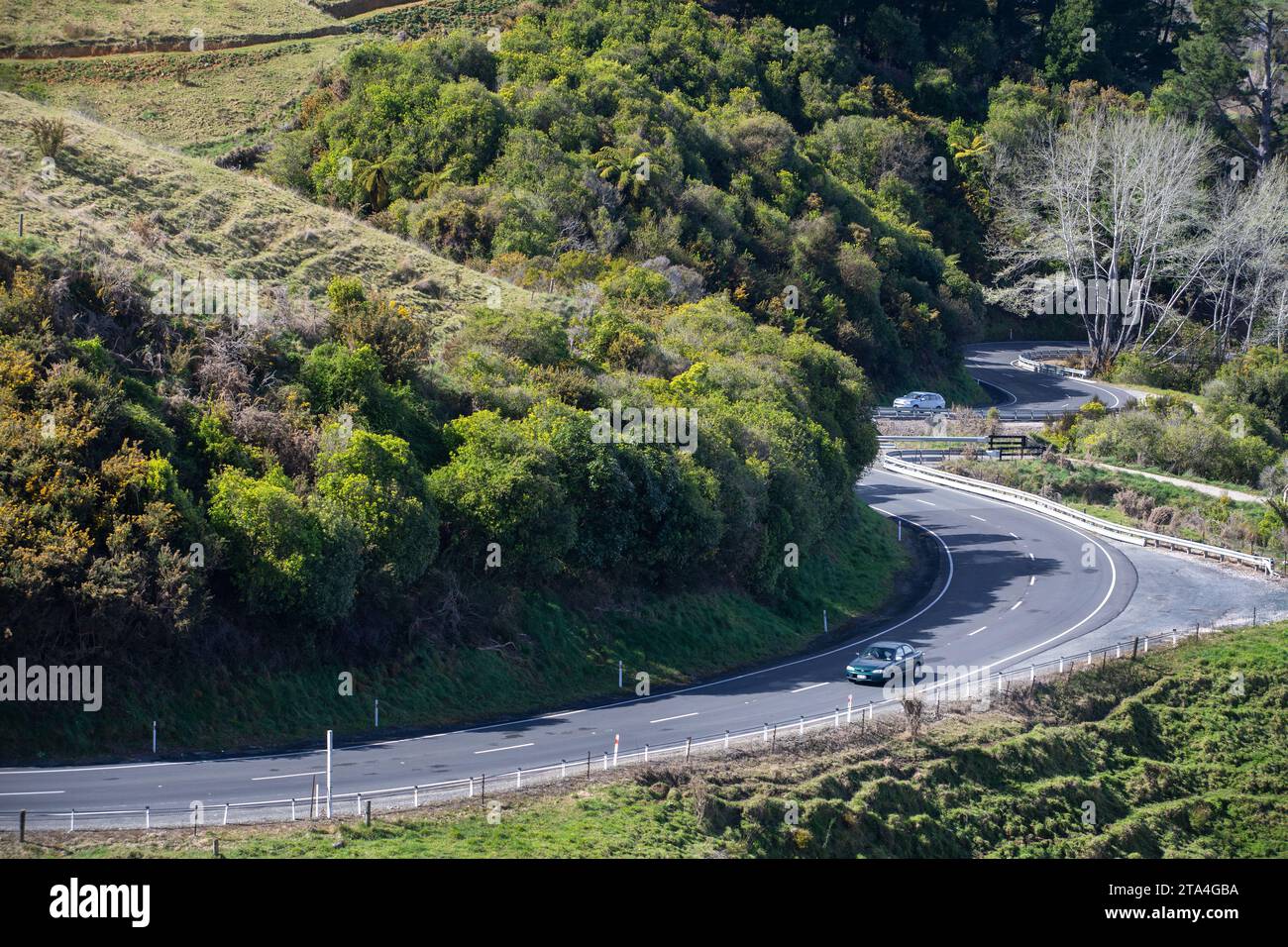 Bild von Tim Cuff. 26. September 2023. Takaka Hill, Golden Bay, Neuseeland. Stockfoto