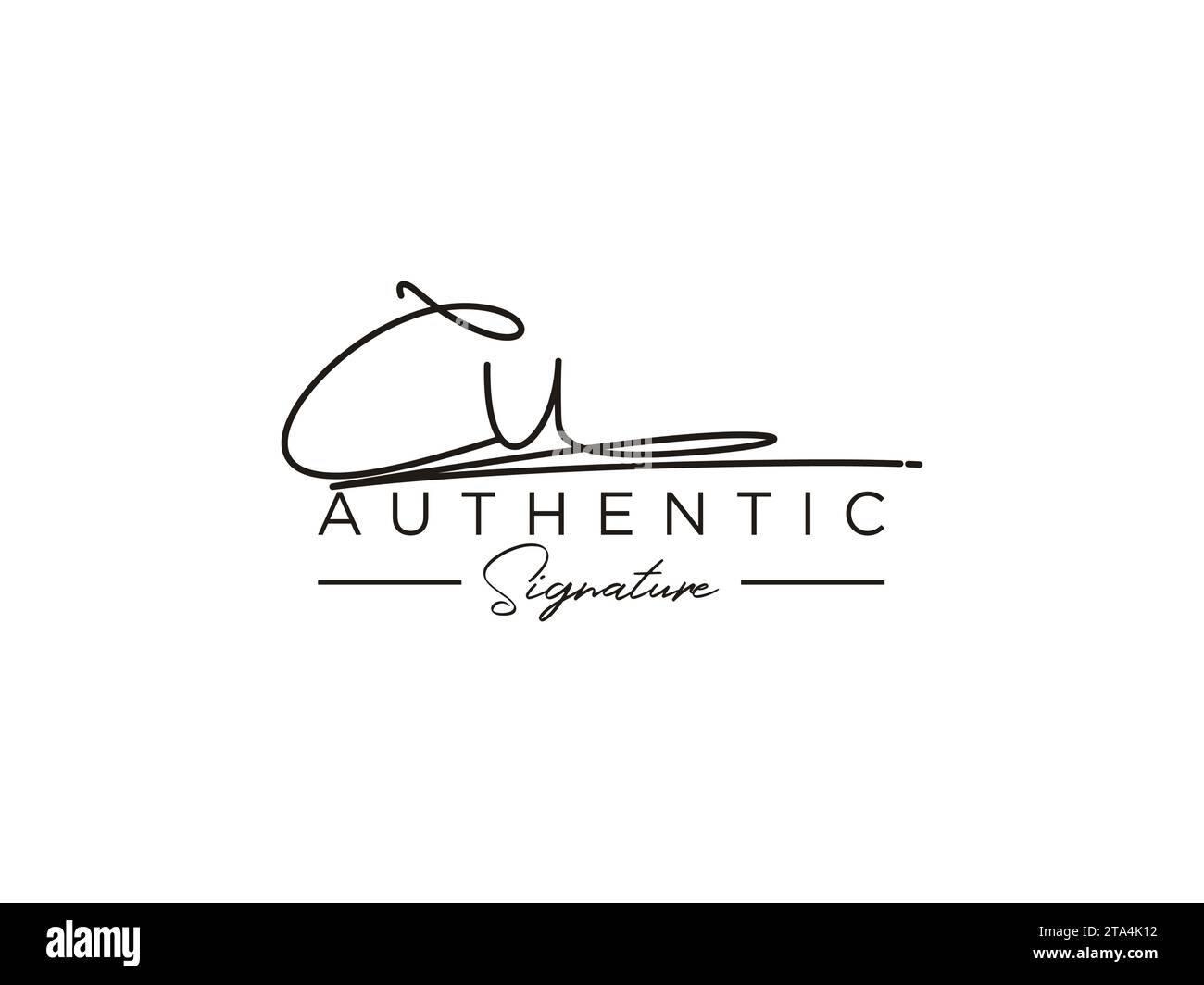 VORLAGENVEKTOR FÜR CU-Signatur-Logos. Stock Vektor