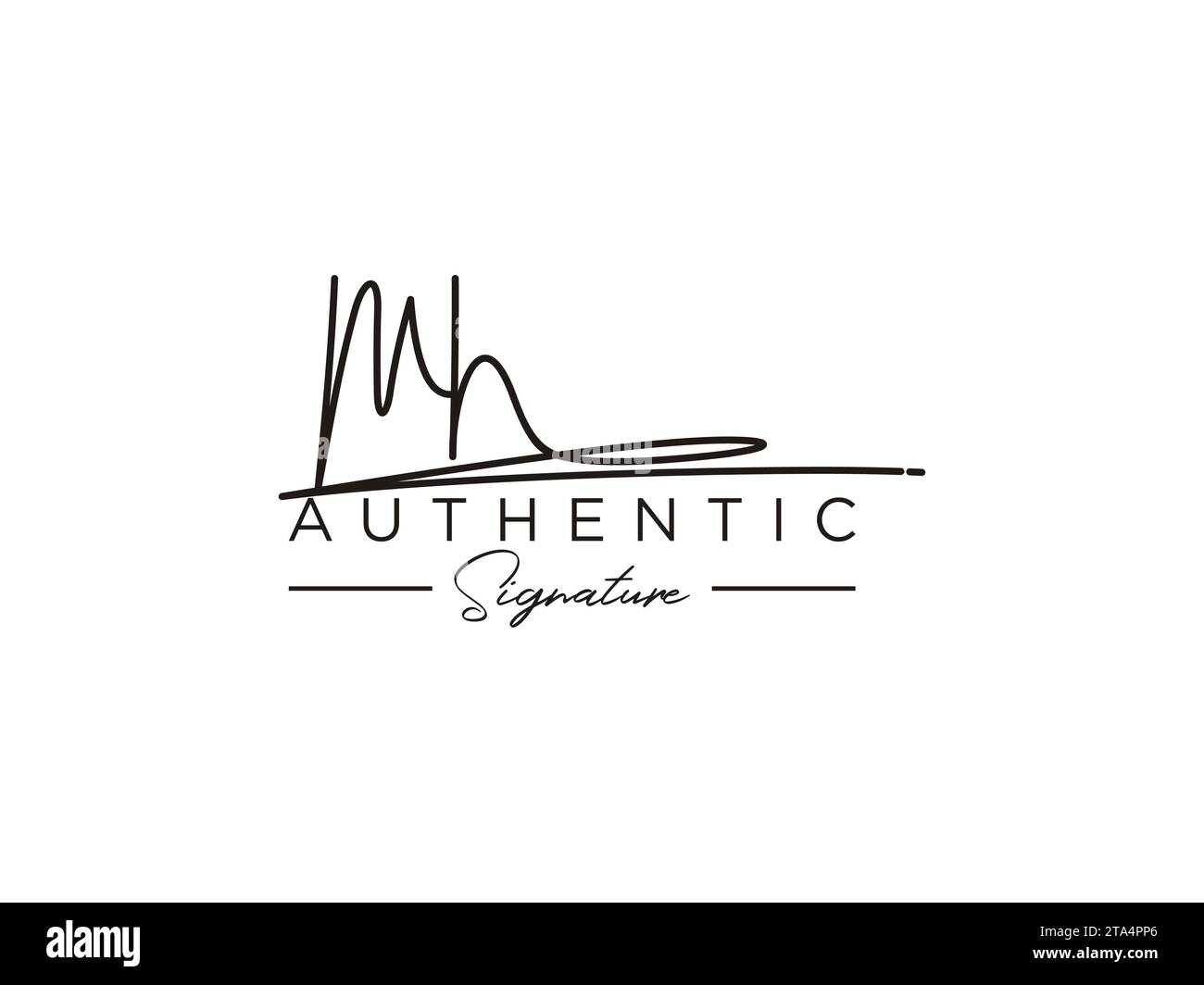 Vorlagenvektor für MH-Signatur-Logo. Stock Vektor