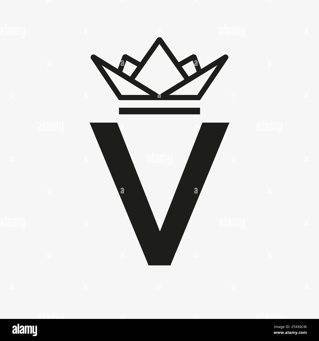 Anfangsbuchstabe V Crown Logo. Kronenlogo für Beauty, Fashion, Star, elegant, Luxury Schild Stock Vektor