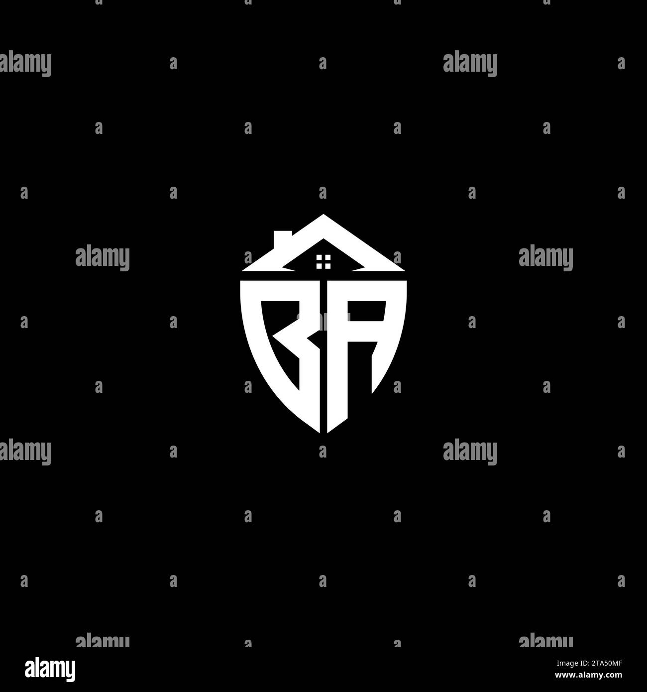 BA Initialen Premium Shield Logo Monogramm mit modernen Vorlagen für Zuhause Stock Vektor