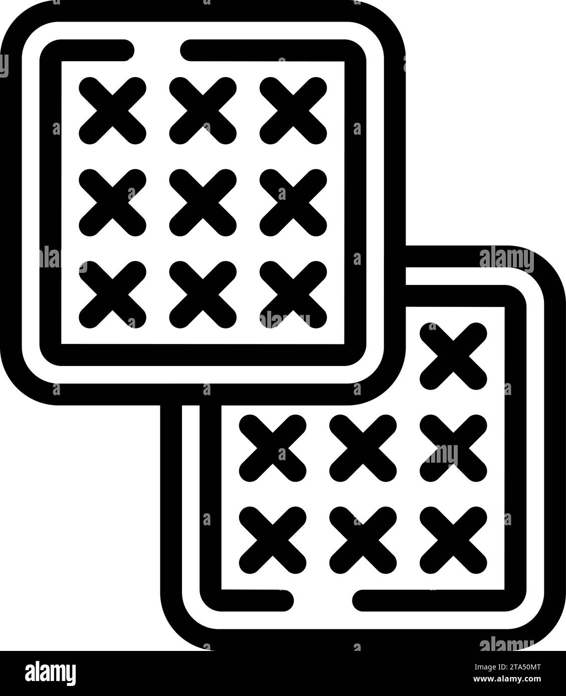 Waffelteig Gebäck Symbol Umrissvektor. Gebackene knusprige Biscotti. Sugar-Dessert aus Munchy Stock Vektor