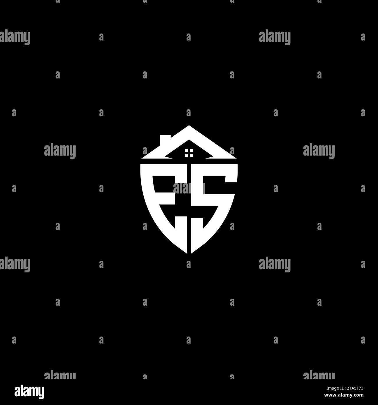 Es Initialen Premium Shield Logo Monogramm mit modernen Vorlagen Stock Vektor