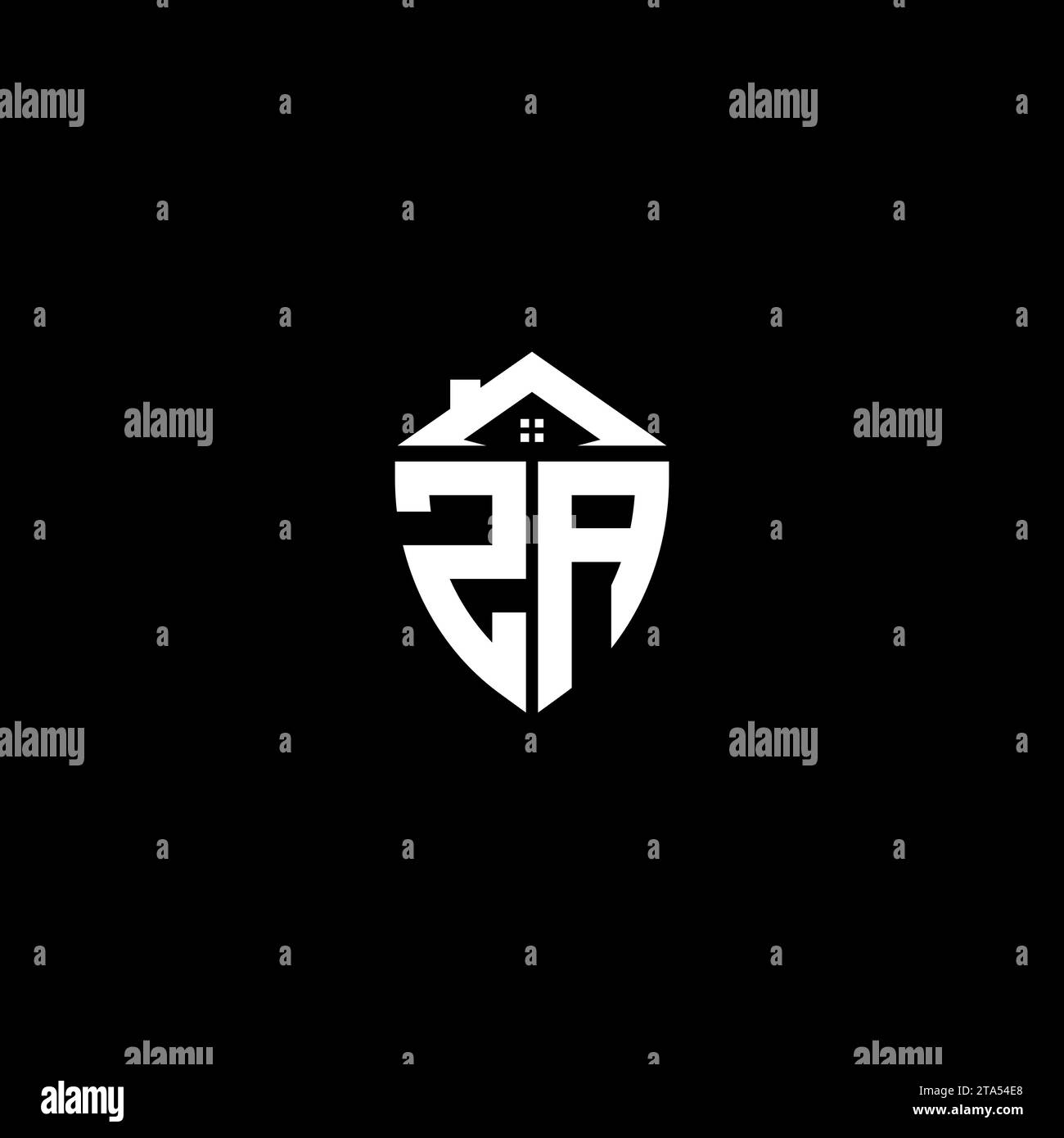 ZA Initialen Premium Shield Logo Monogramm mit modernen Vorlagen Stock Vektor