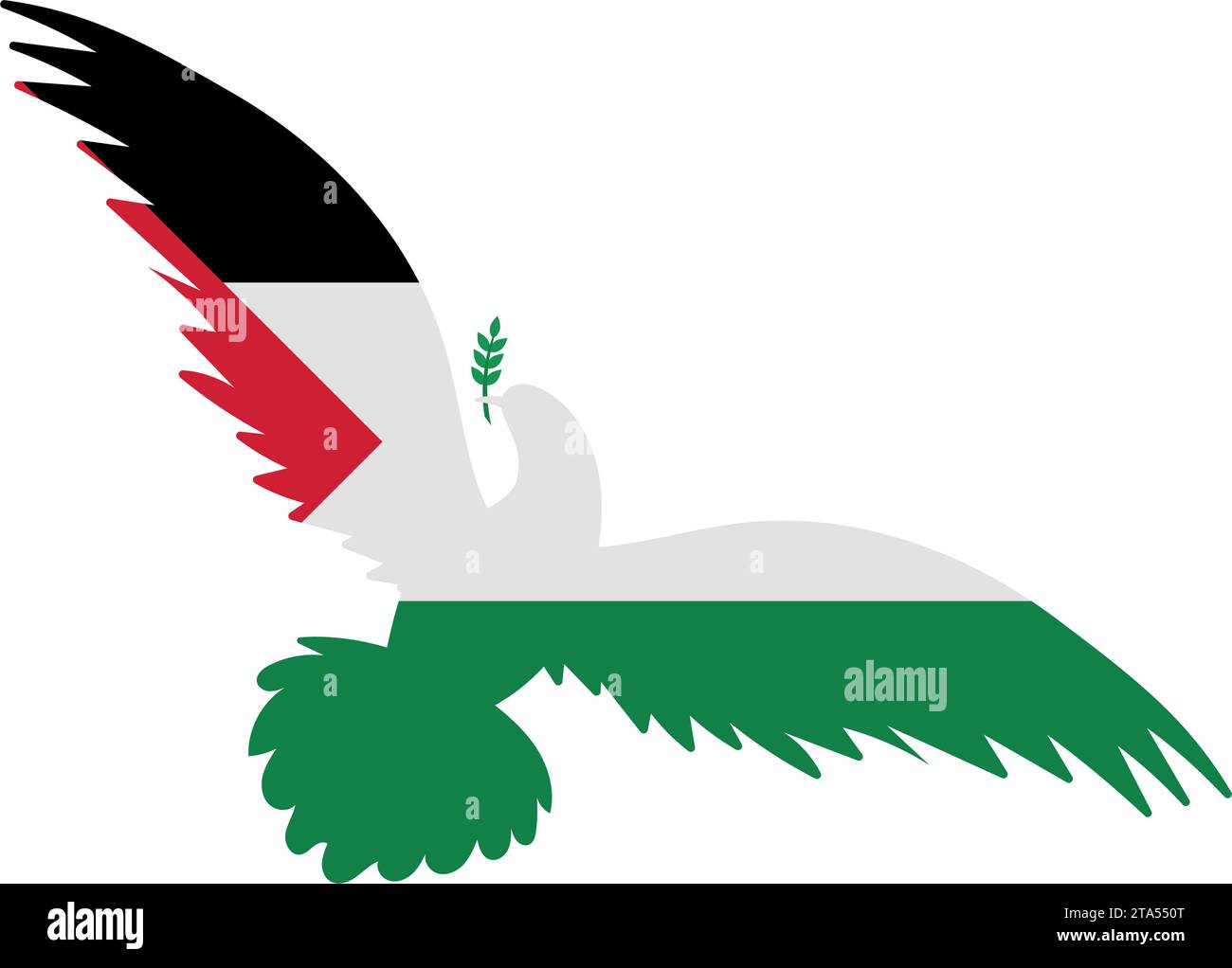 palästinensische Flagge Friedenstaube Stock-Vektorgrafik - Alamy