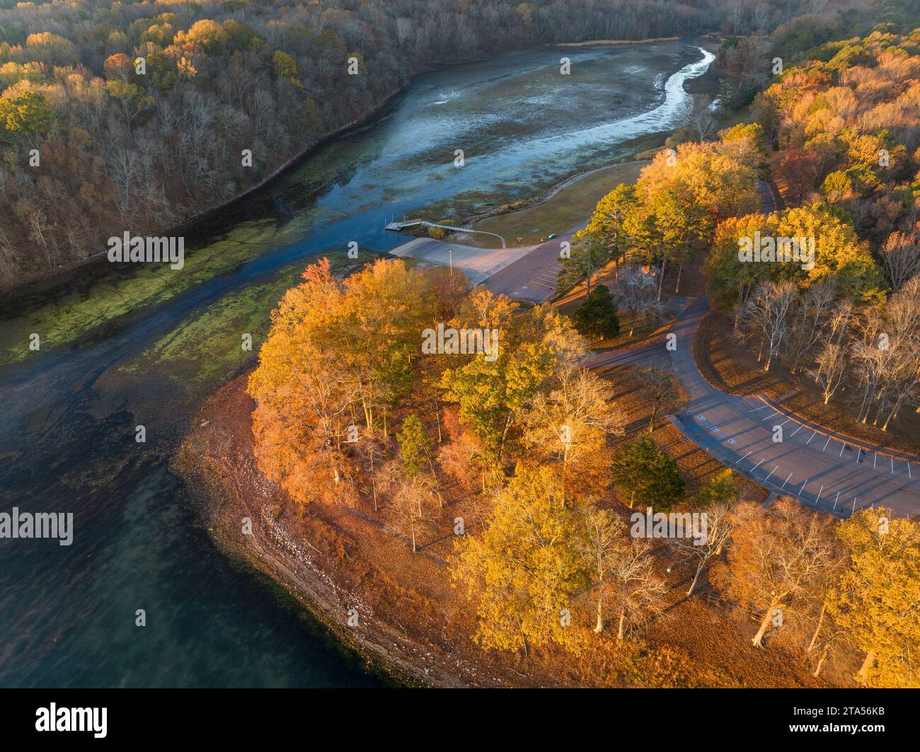 Bootsrampe auf dem Tennessee River im Colbert Ferry Park, Natchez Trace ...