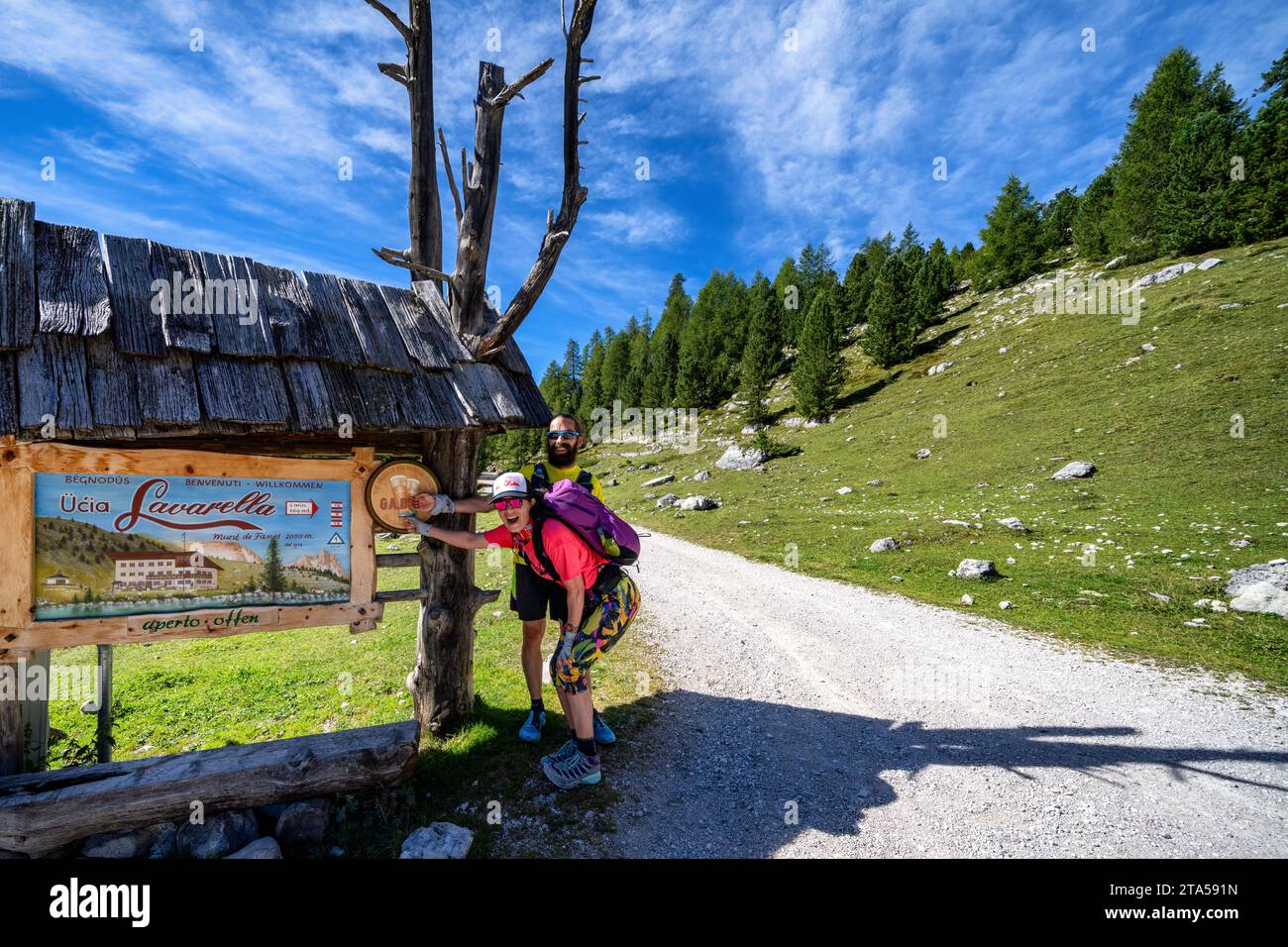 Fast am Rifugio Lavarella auf Alta über 1 Wanderroute, Badia, Italien Stockfoto