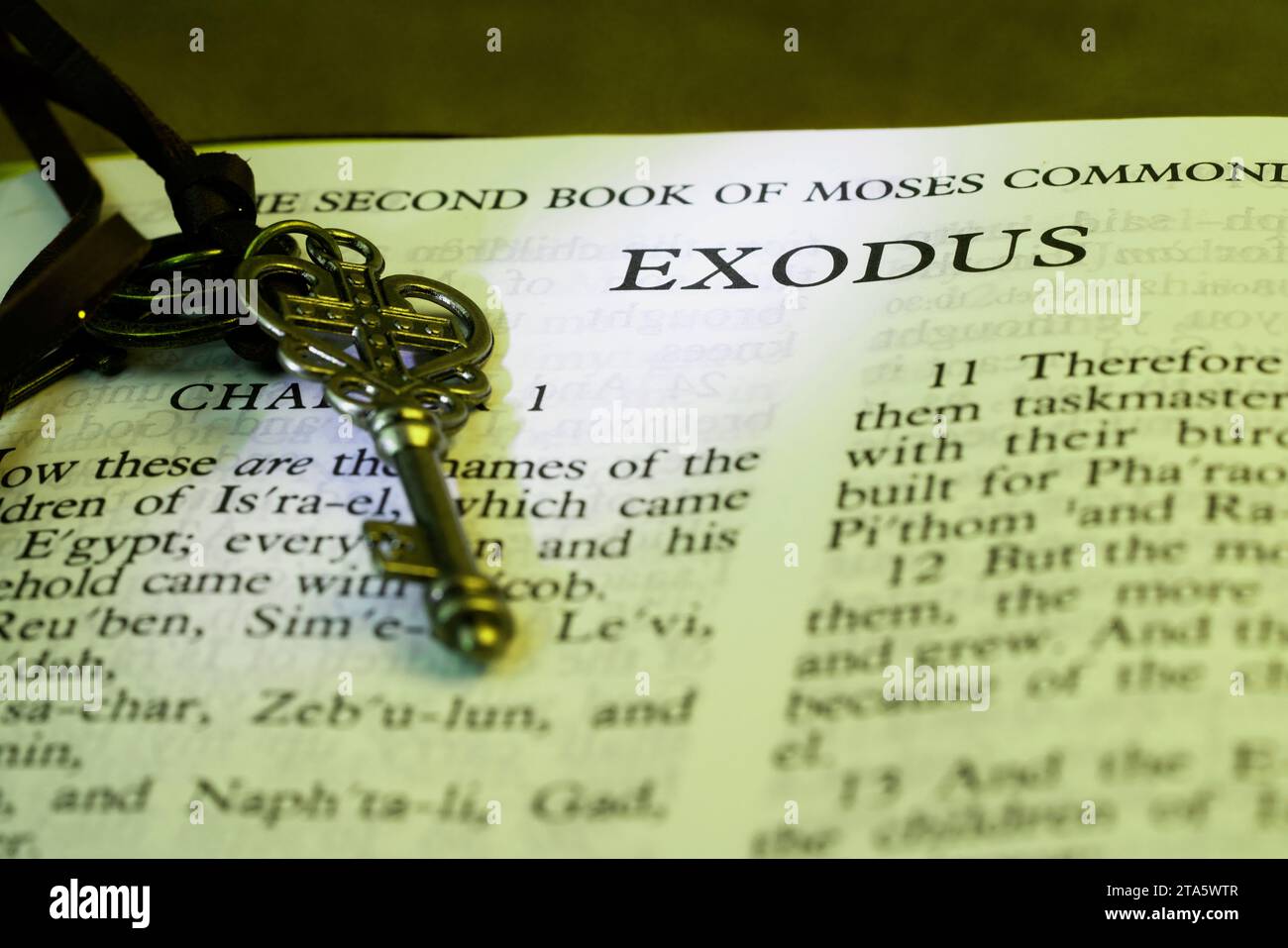 Das zweite Buch von moses Index von Exodus holybible für Hintergrund Stockfoto