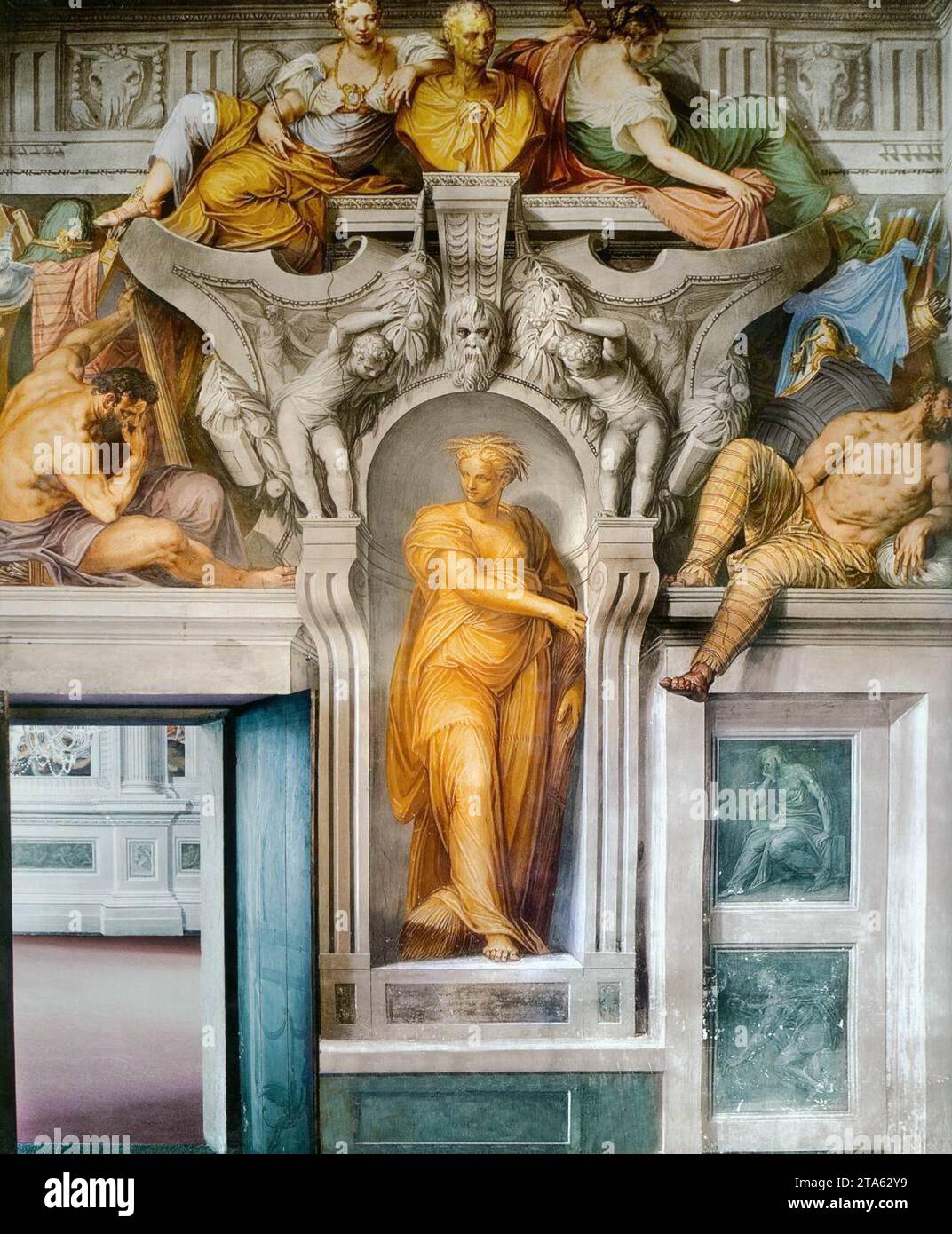 Fresken in der Halle der Künste (Detail) 1561-65 von Giovanni Battista Zelotti Stockfoto