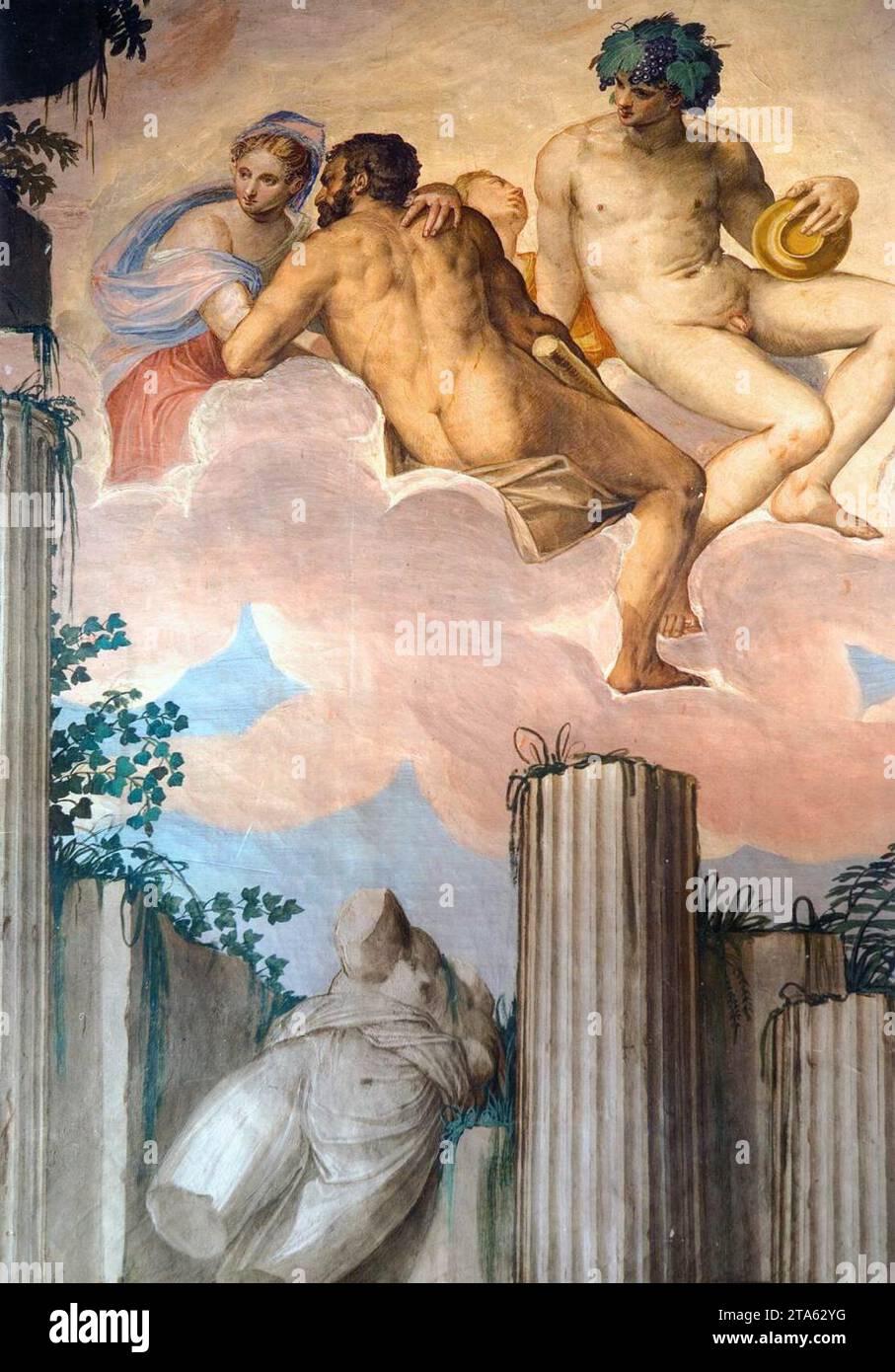 Fresken in der Halle des Olymp (Detail) 1561-65 von Giovanni Battista Zelotti Stockfoto
