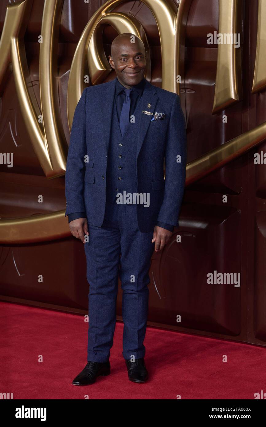 London, UK . November 2023 . Patterson Joseph wurde bei der Weltpremiere von WONKA in der Royal Festival Hall dargestellt. Quelle: Alan D West/Alamy Live News Stockfoto