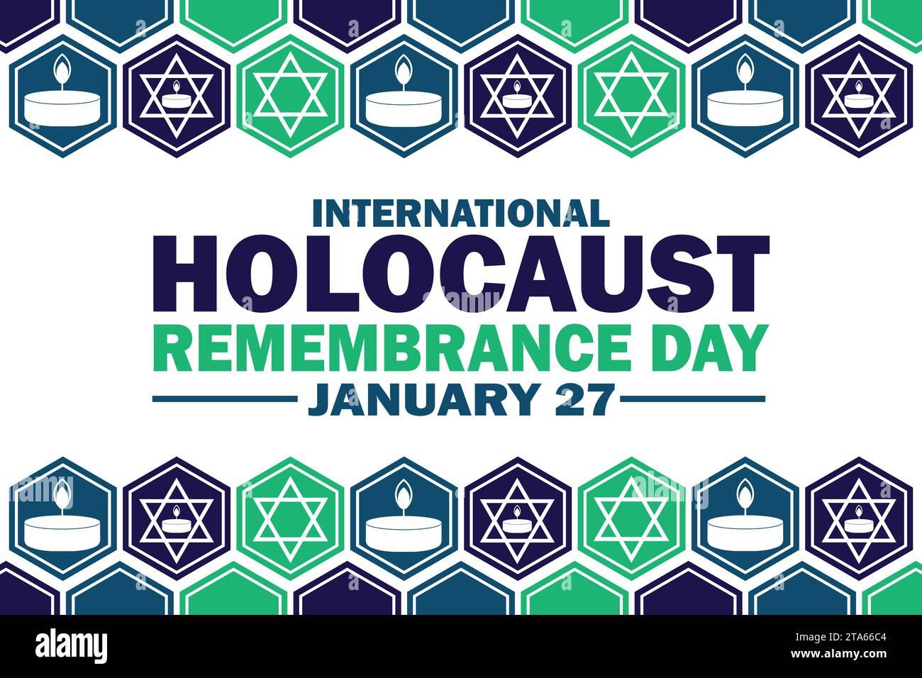 Internationaler Holocaust-Gedenktag .Vektor-Illustration. Januar 27. Hintergrund für Poster, Banner, Grußkarte. Stock Vektor