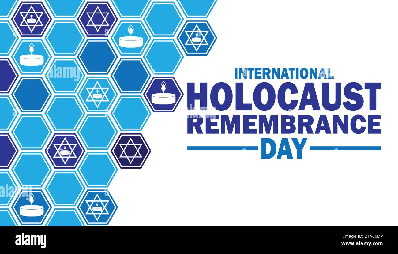 Internationaler Holocaust-Gedenktag. Vektorabbildung. Geeignet für Grußkarten, Poster und Banner. Stock Vektor