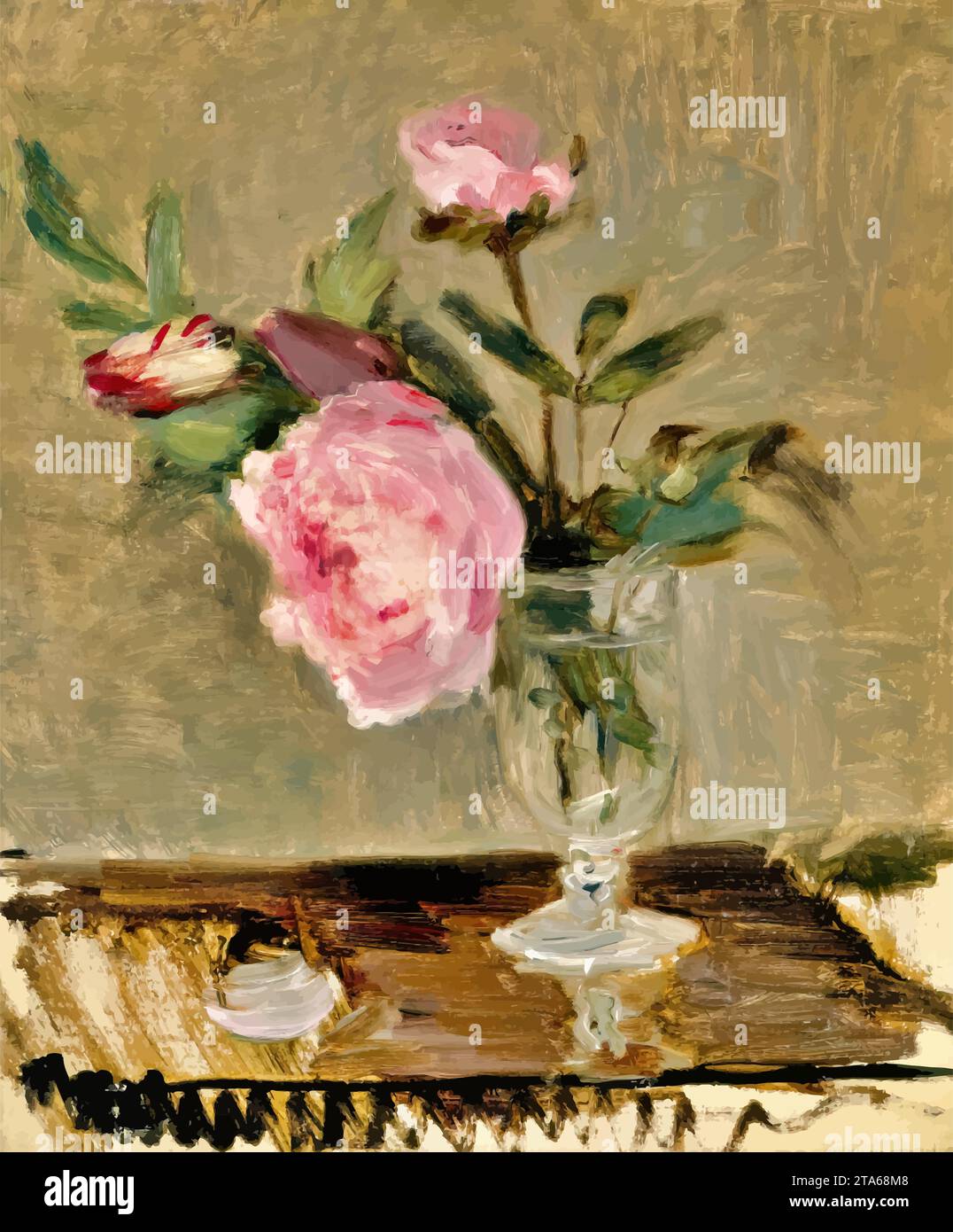 Pfingstrosen, 1869: Berthe Morisot Stock Vektor