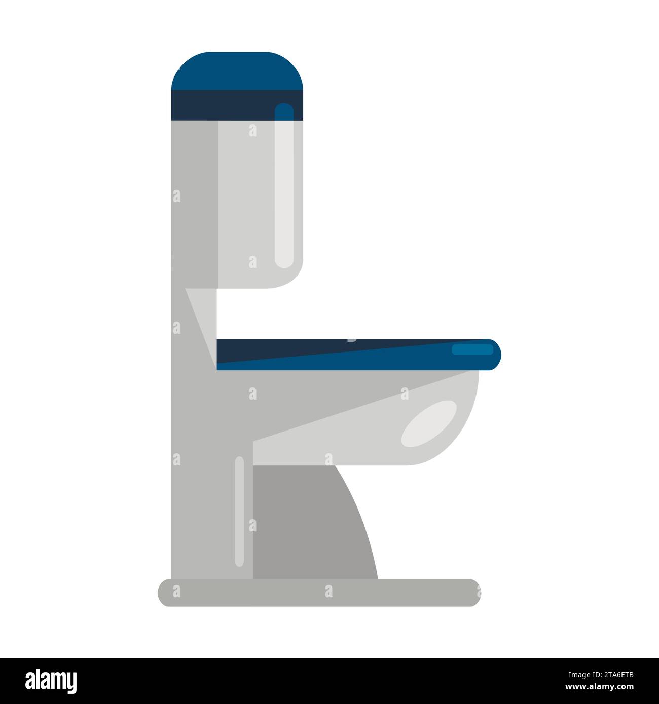 Flaches Symbol der Toilettenschüssel isoliert auf weißem Hintergrund. Stock Vektor