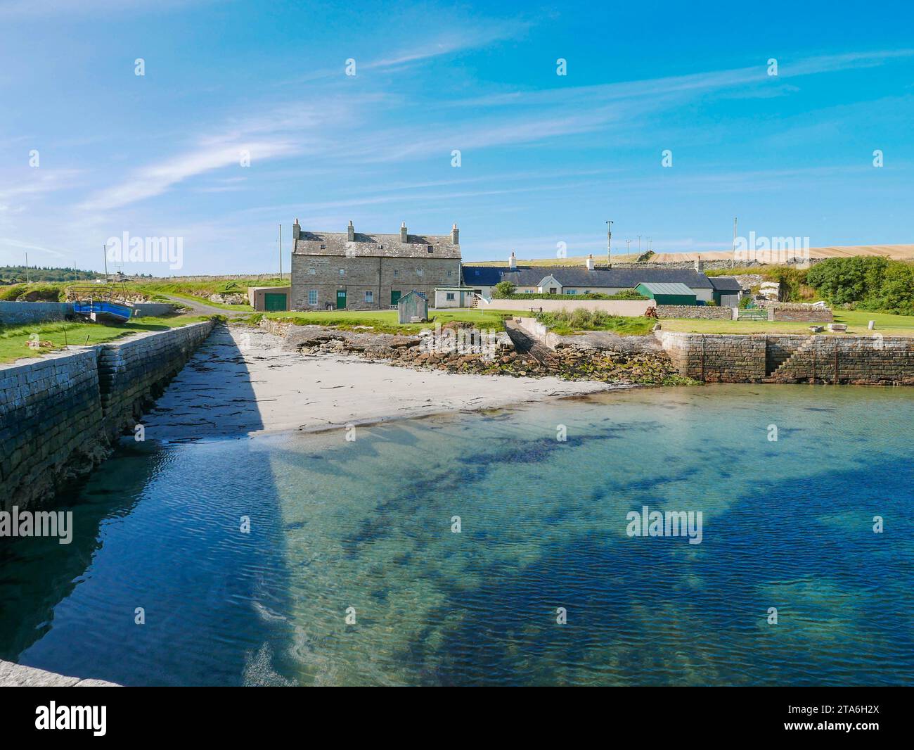 Fresgoe Harbour an der Sandside Bay in der Nähe des Dorfes Reay in Caithness, Nordschottland Stockfoto