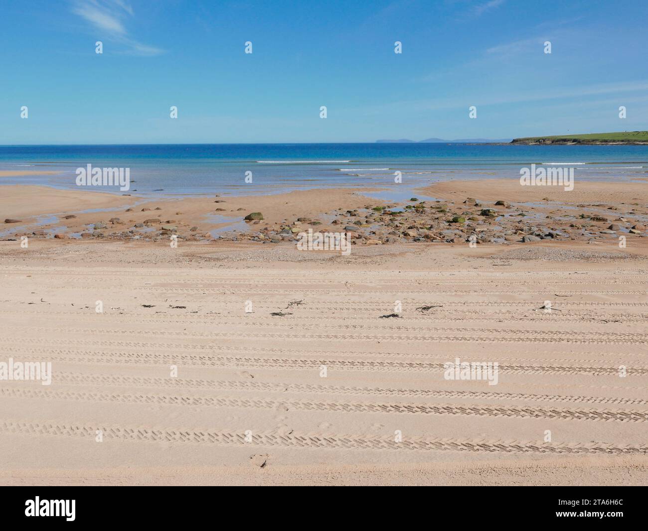 Sandside Bay Beach by Dounreay und natürliche Sandbucht in Sutherland, Nordschottland bei KW14 7RG Stockfoto