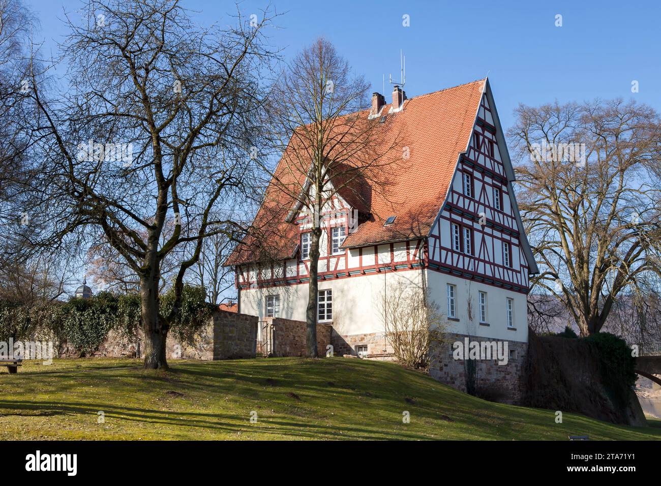 Ehemaliges Rathaus von Gieselwerder, Wesertal, Landkreis Kassel, Hessen, Deutschland Stockfoto