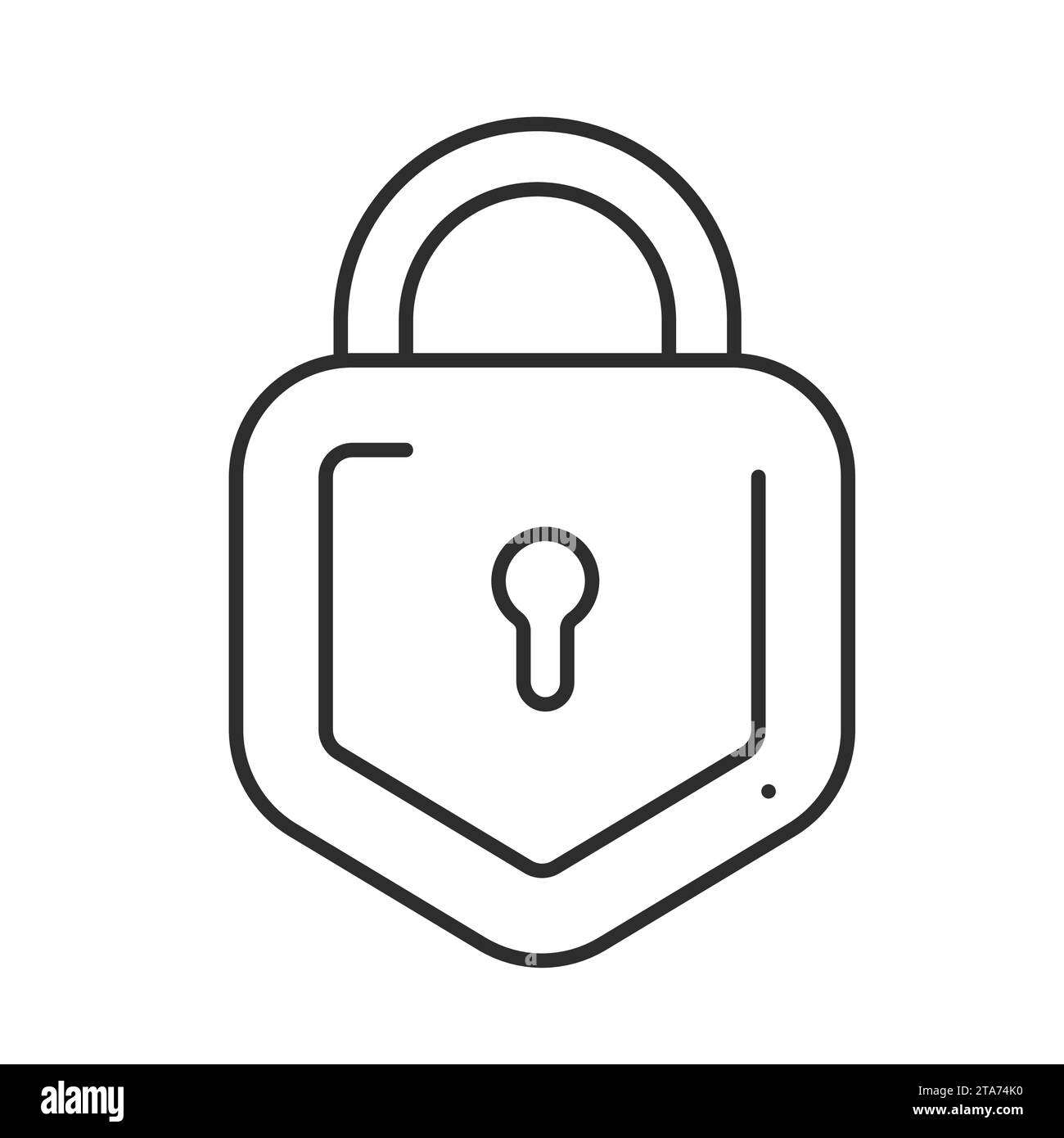 Sperrsymbol mit bearbeitbarer Kontur. Cybersicherheit Stock Vektor