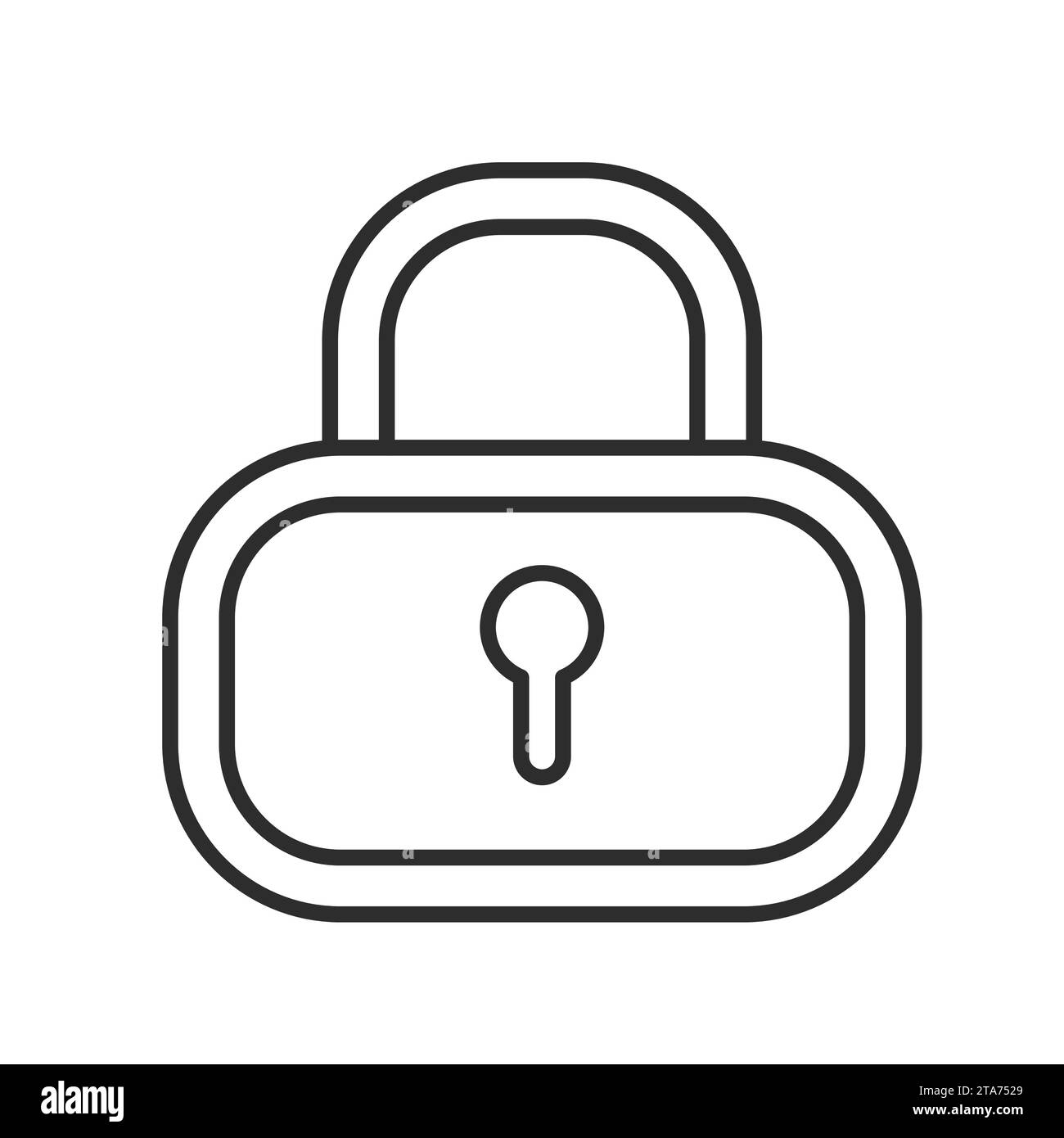 Sperrsymbol mit bearbeitbarer Kontur. Cybersicherheit Stock Vektor