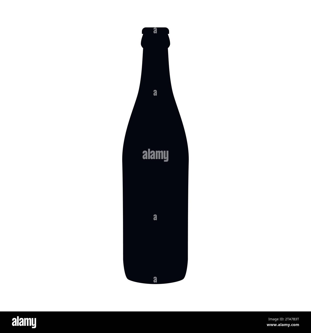 Bierflaschensymbol isoliert auf weißem Hintergrund, Vektorillustration. Stock Vektor