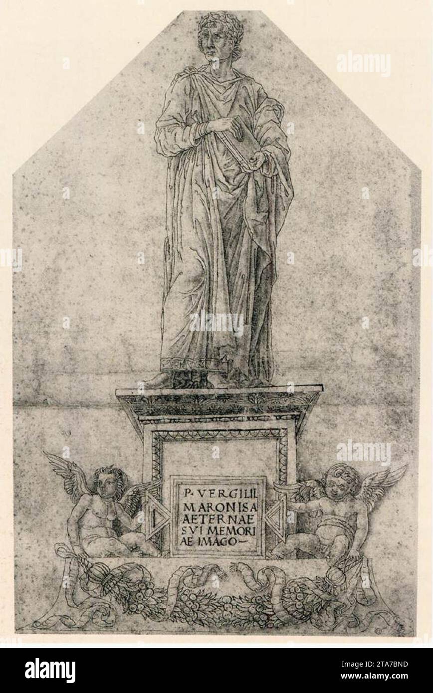 Statue von Virgil 1490 von Andrea Mantegna Stockfoto