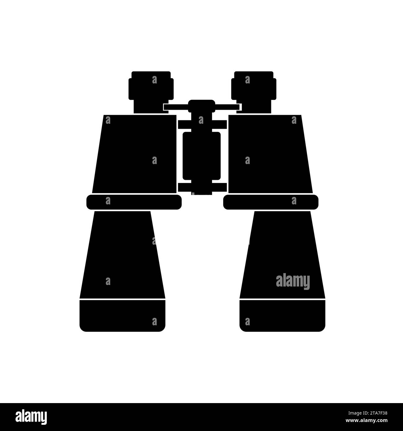 Symbol für schwarzes Fernglas auf weißem Hintergrund. Feldbrillen Vektor-Illustration Stock Vektor