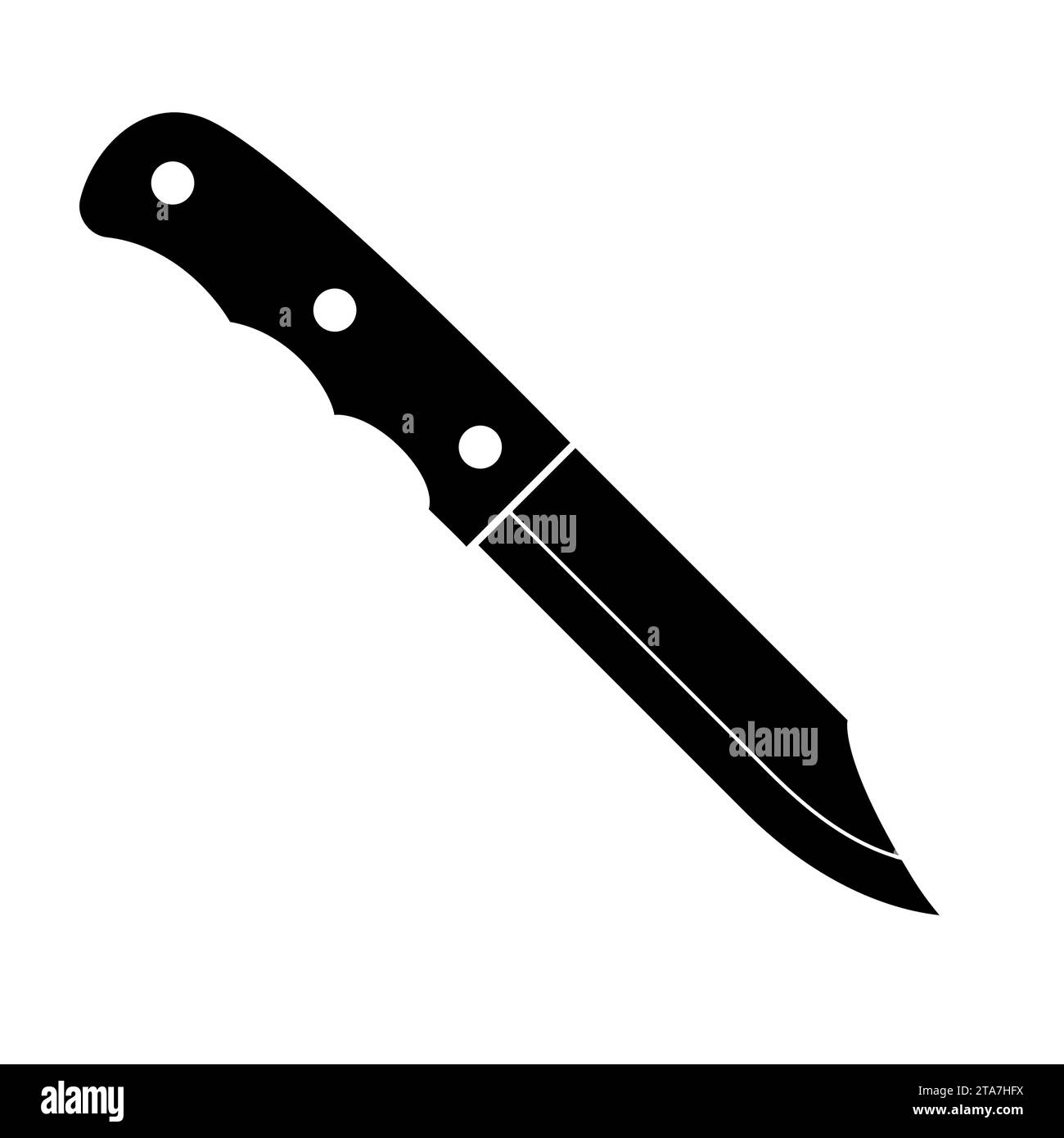 Symbol für schwarzes Messer auf weißem Hintergrund. Vektorabbildung Stock Vektor