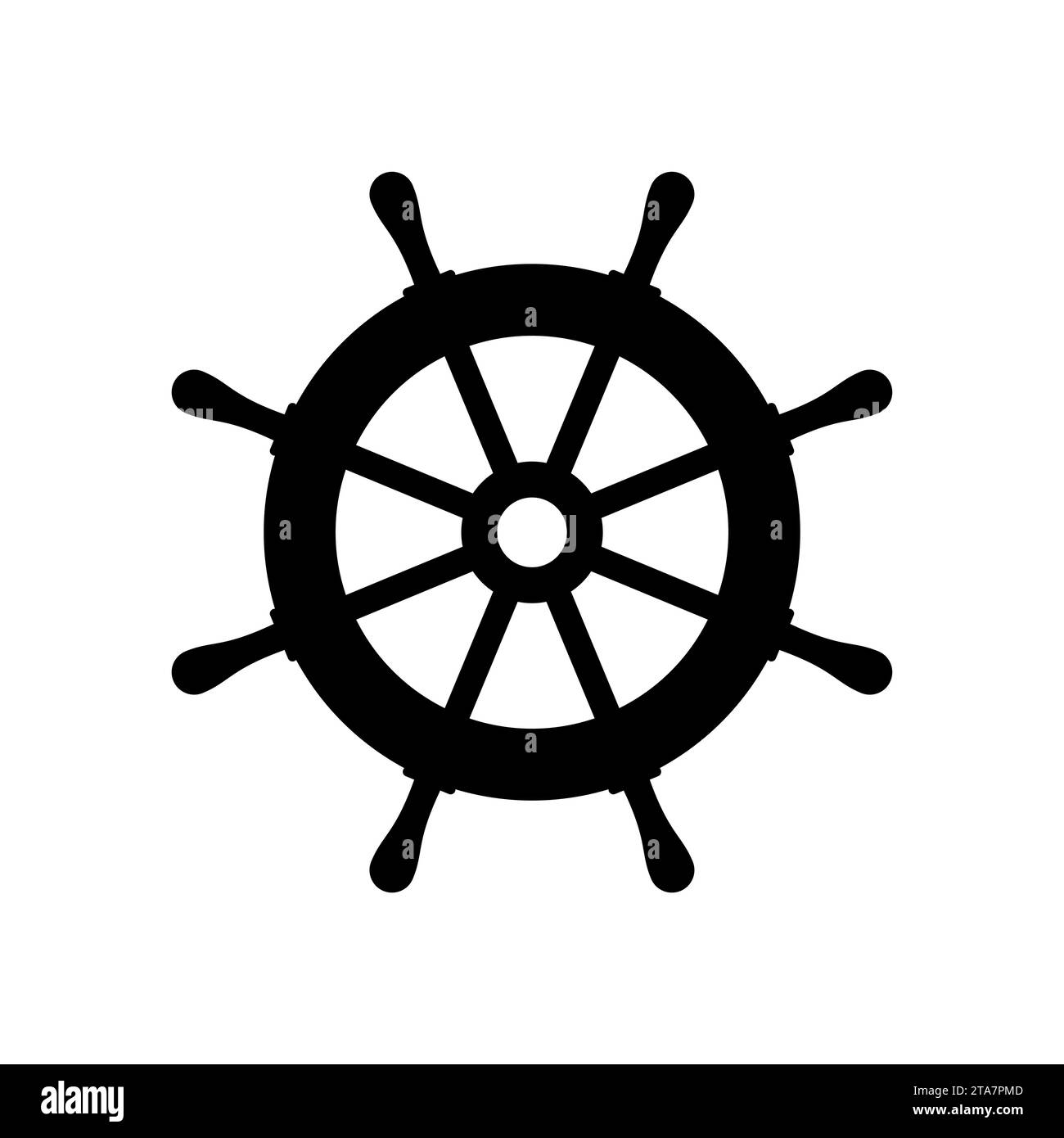 Lenkradsymbol auf weißem Hintergrund. Stock Vektor