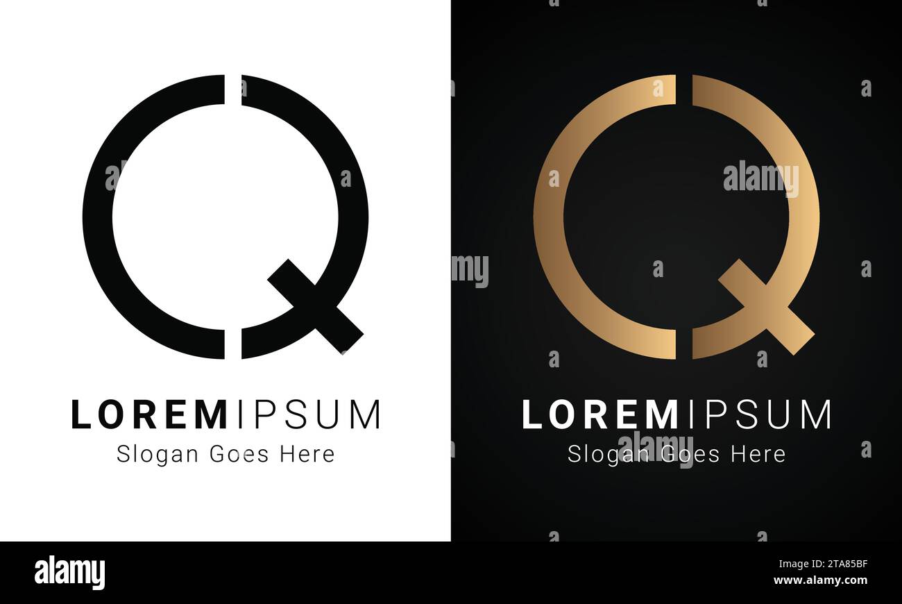 Luxuriöses Initial QC- oder CQ-Monogramm-Logo-Design Stock Vektor