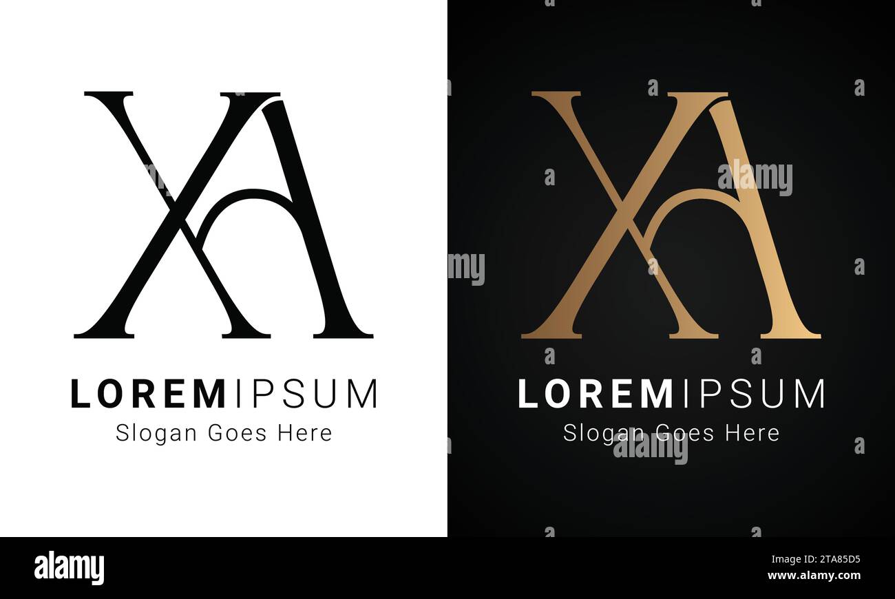 Luxuriöses Initial XA- oder AX-Monogramm-Logo-Design Stock Vektor