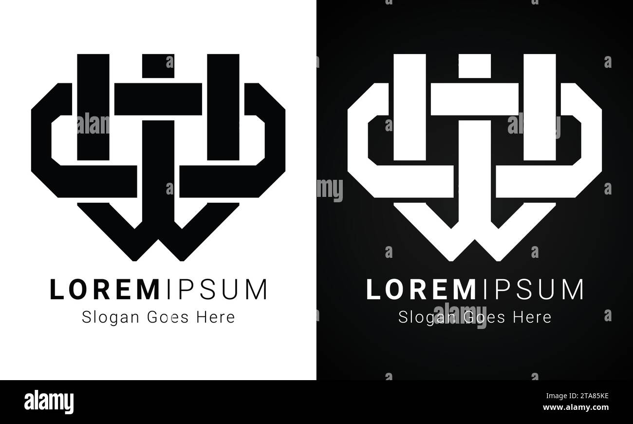 Luxuriöses Initial AA- oder OW Monogramm-Logo-Design Stock Vektor