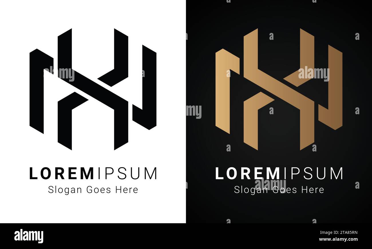 Luxuriöses Initial XN oder NX Monogramm-Logo-Design Stock Vektor