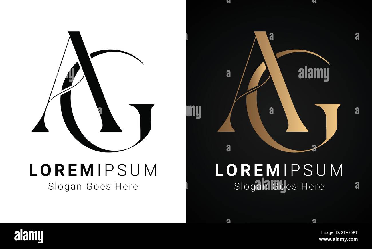 Luxury Initial AG- oder GA-Monogramm-Logo-Design Stock Vektor