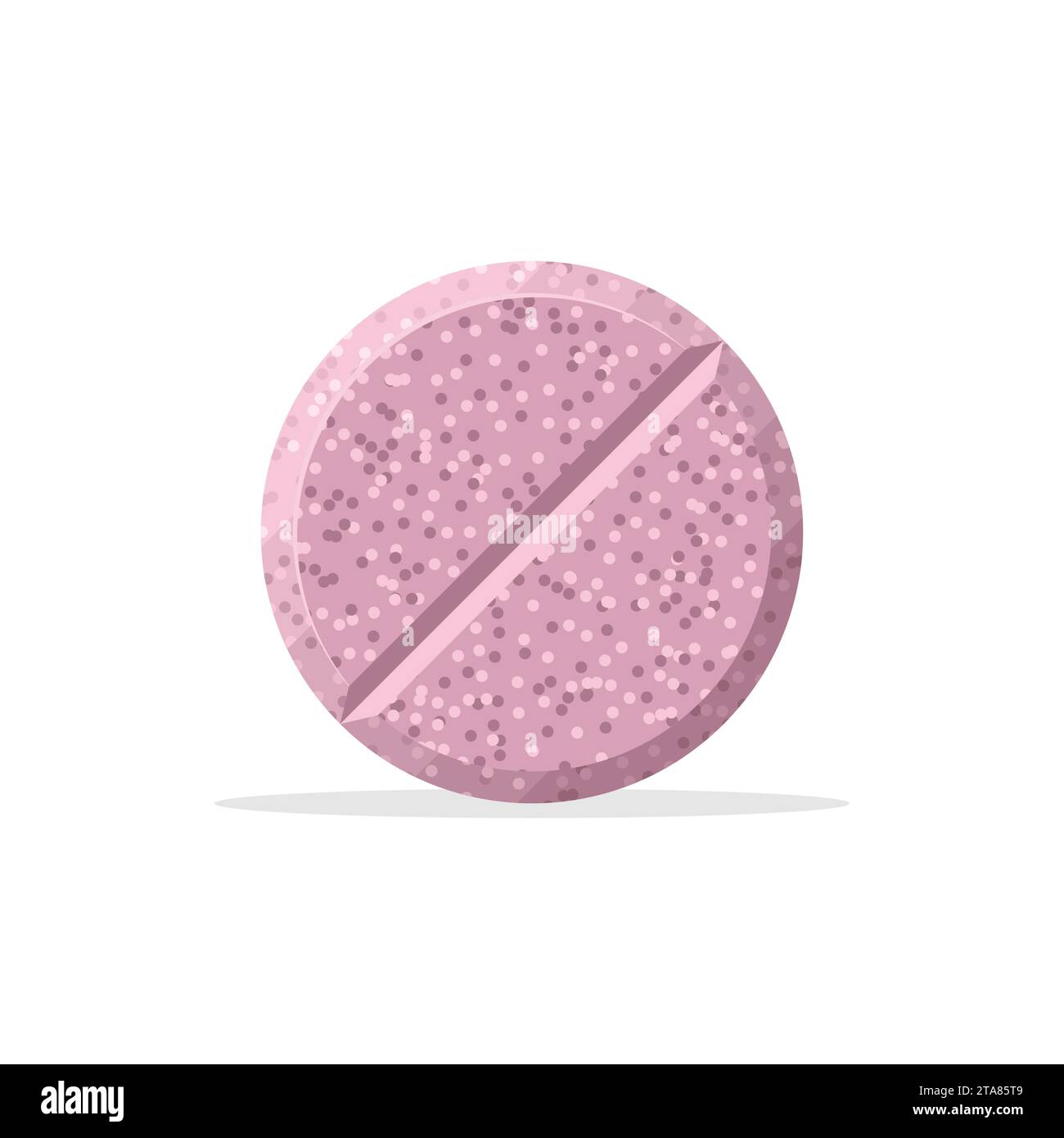 Arzneimittelpille oder -Tablette isolierter weißer Hintergrund. Pharmazeutische Tablettenchemie. Medizin rund weiße Heilpillen, Aspirin, Antibiotikum Stock Vektor